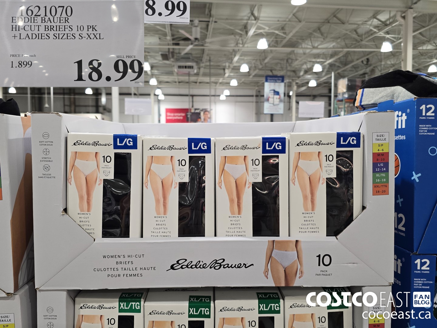 1621070 EDDIE BAUER HI-CUT BRIEF 10PK + LADIES SIZES S-XXL $18.99