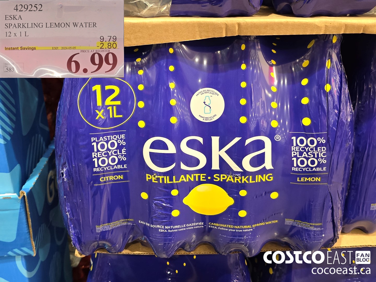 429252 ESKA CARBONATED LEMON WATER 12 X 1 L ($2.80 INSTANT SAVINGS EXPIRES ON 2024-05-05) $6.99