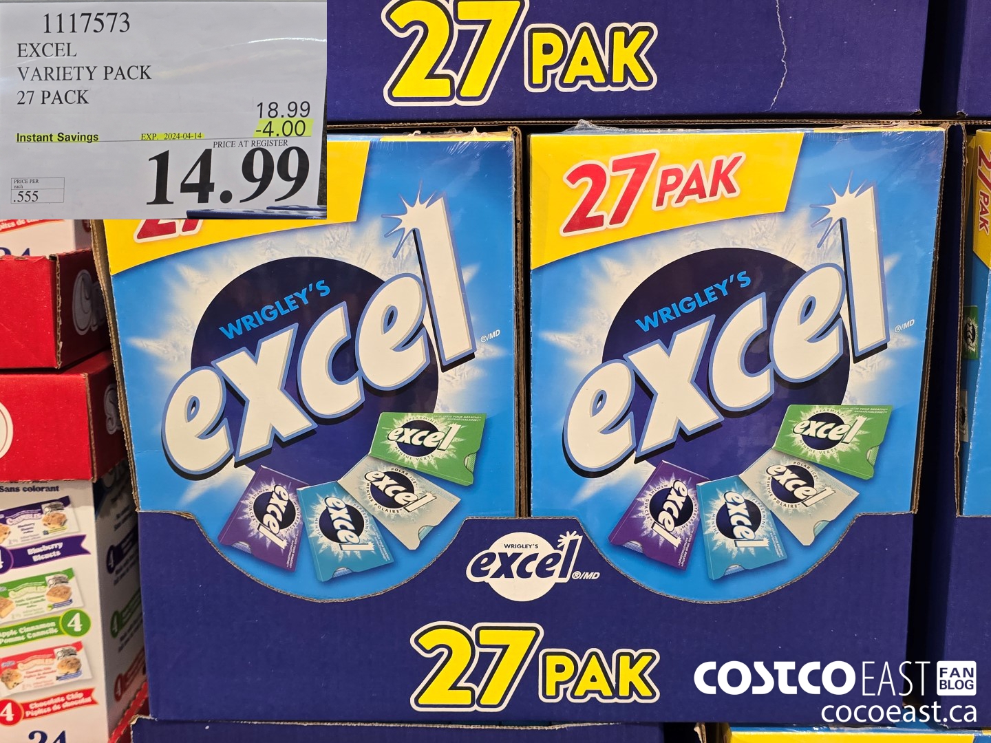 1117573 EXCEL VARIETY PACK 27 PACK ($4.00 INSTANT SAVINGS EXPIRES ON 2024-04-14) $14.99