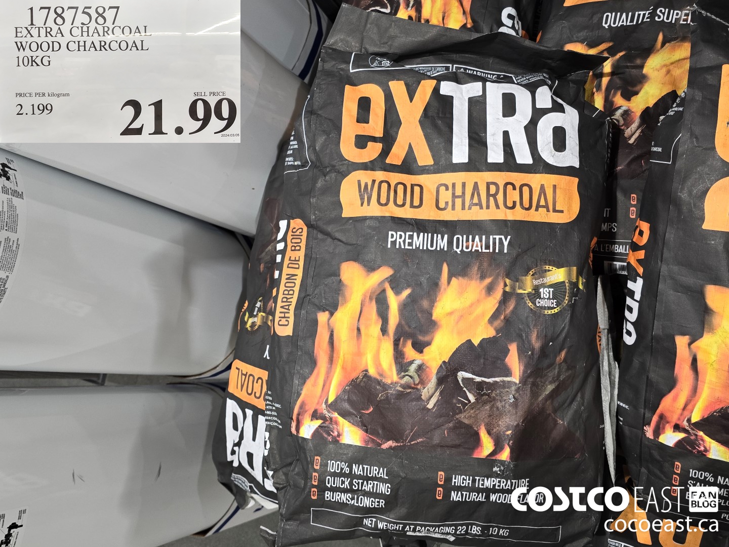 1787587 EXTRA CHARCOAL WOOD CHARCOAL 10KG $21.99