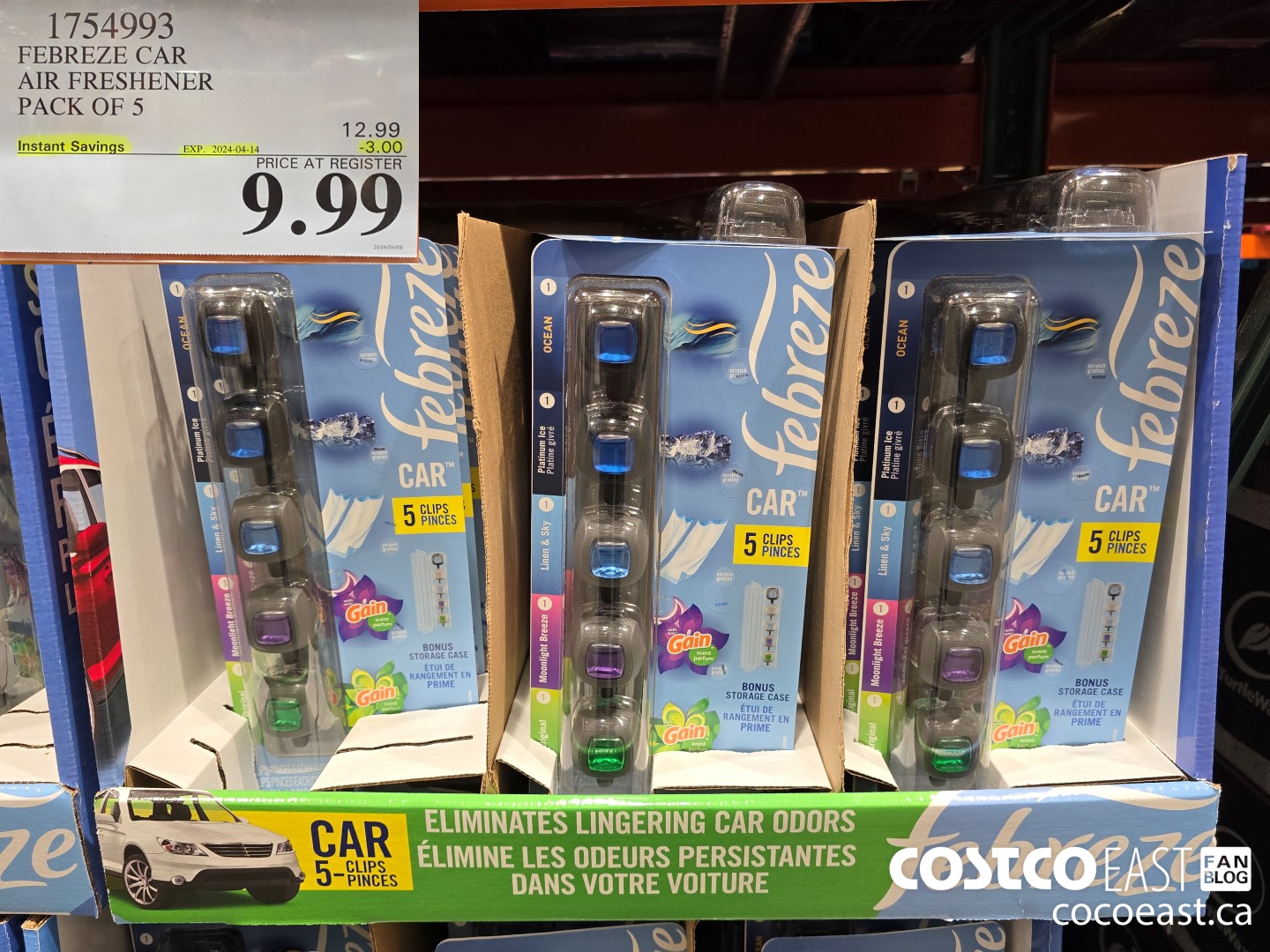 1754993 FEBREZE CAR AIR FRESHENER PACK OF 5 ($3.00 INSTANT SAVINGS EXPIRES ON 2024-04-14) $9.99