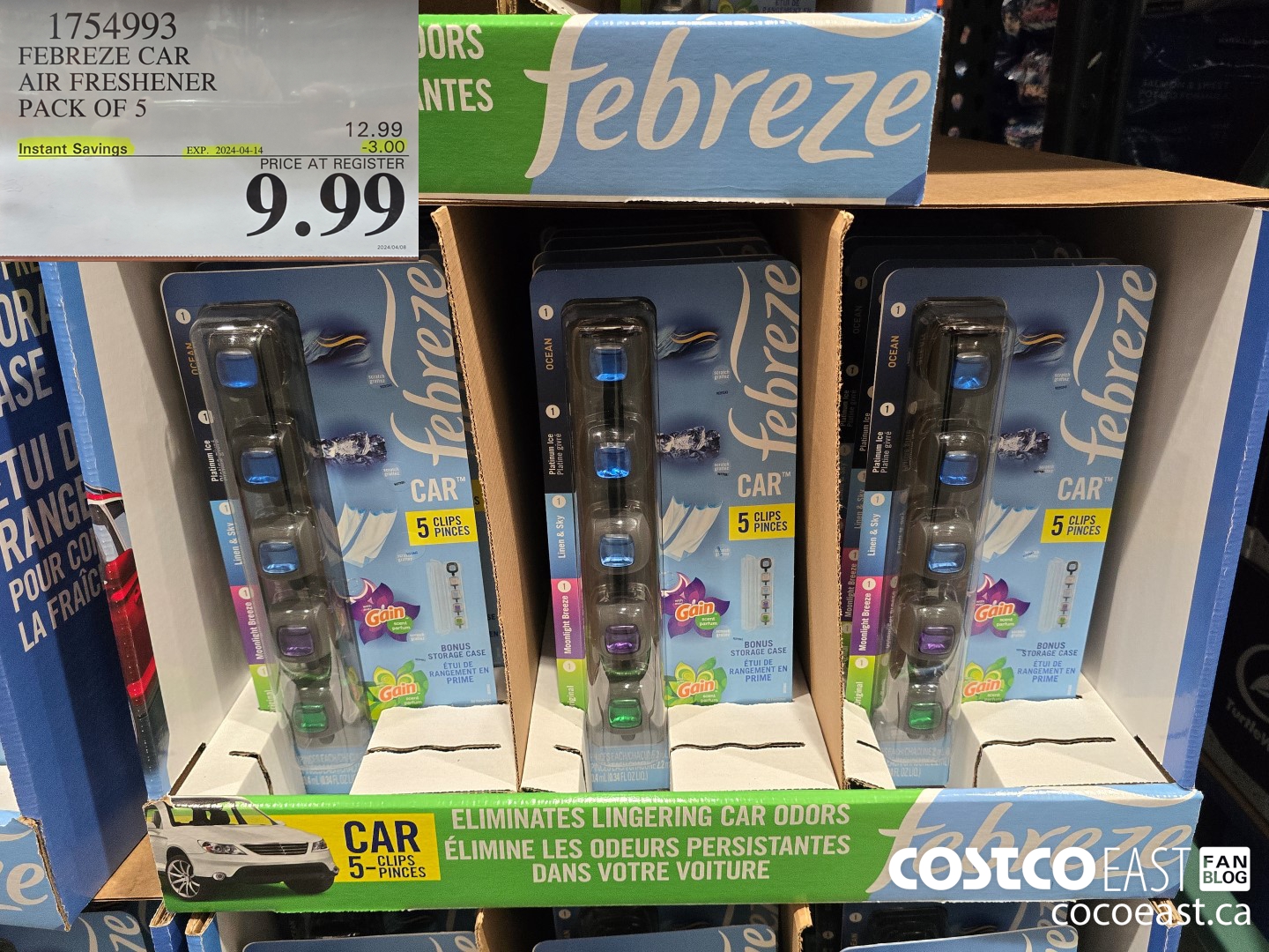 1754993 FEBREZE CAR AIR FRESHENER PACK OF 5 ($3.00 INSTANT SAVINGS EXPIRES ON 2024-04-14) $9.99