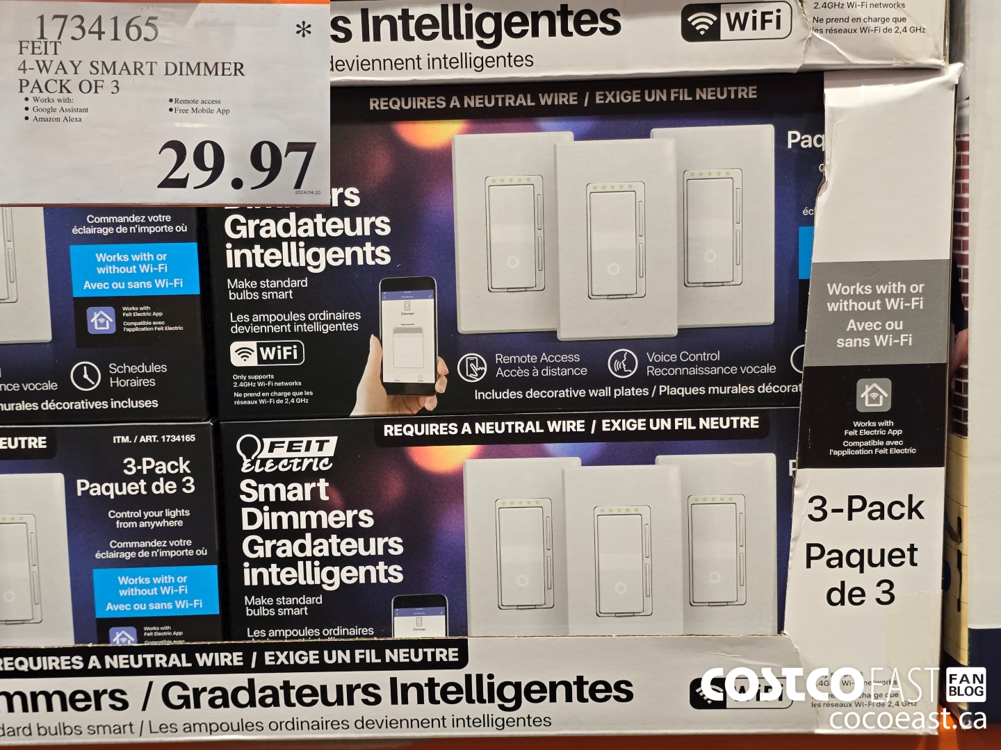 1734165 FEIT 4-WAY SMART DIMMER PACK OF 3 $29.97