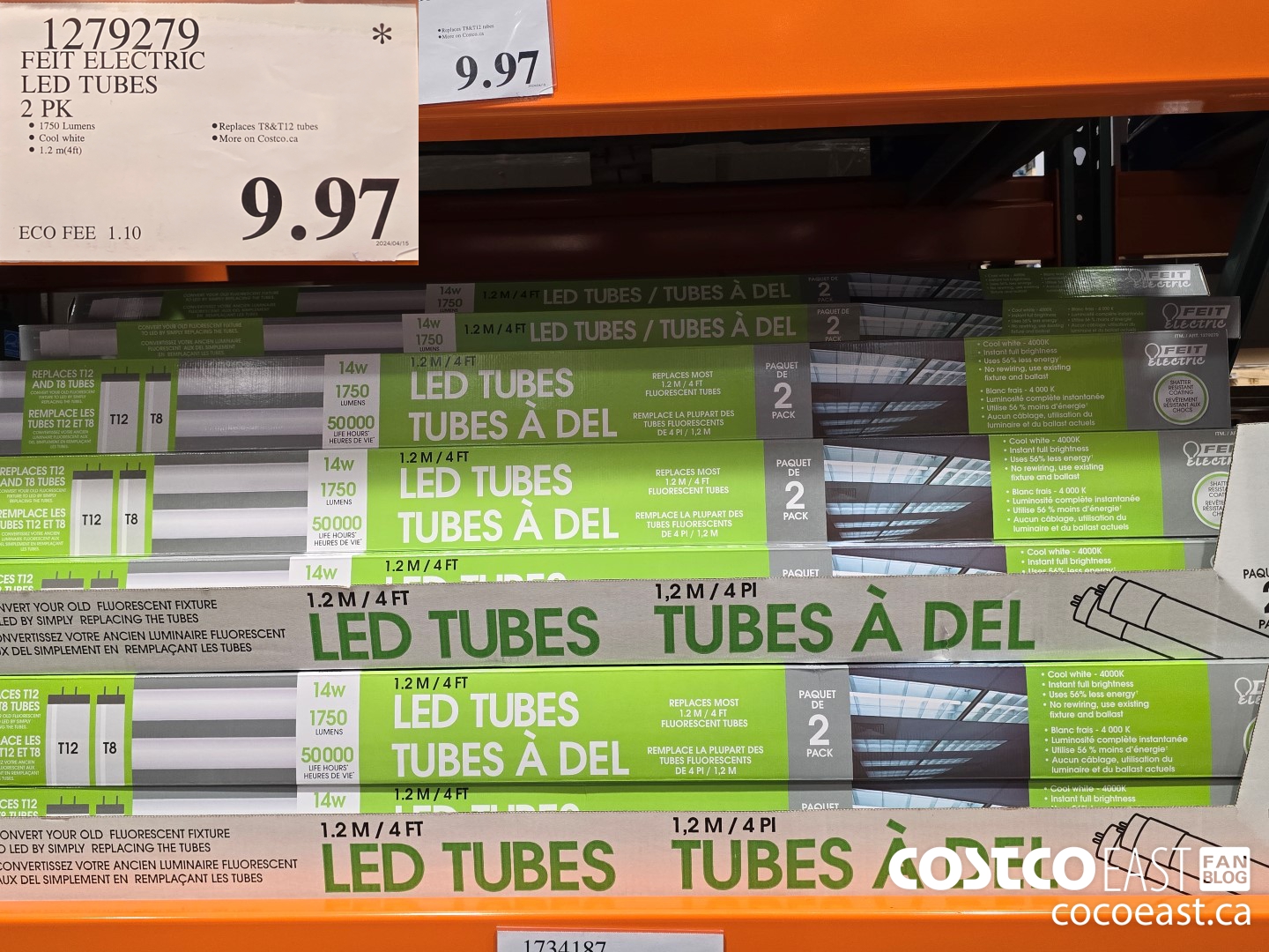 1279279 FEIT ELECTRIC LED TUBES 2 PK $9.97