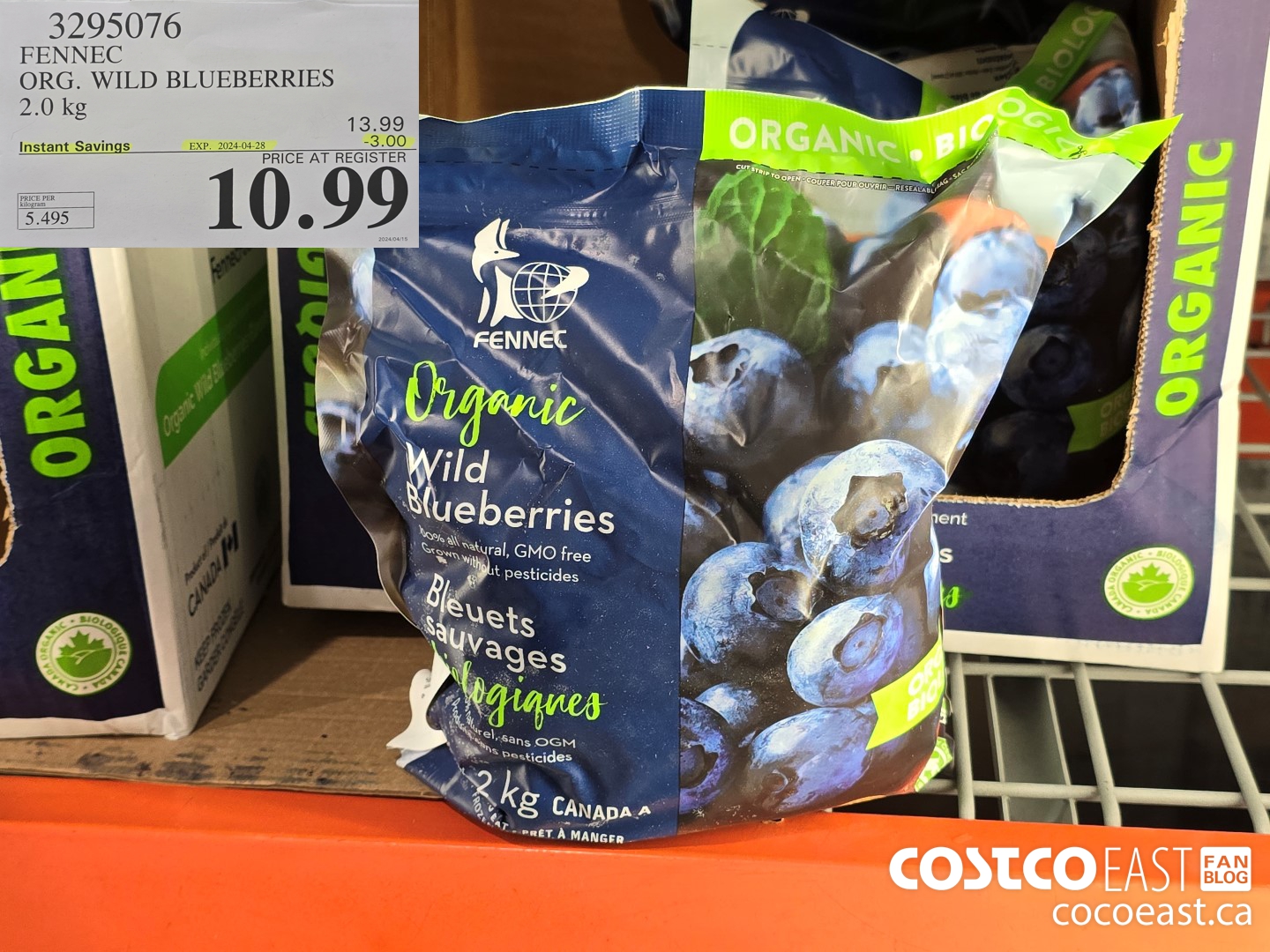 3295076 FENNEC ORG. WILD BLUEBERRIES 2.0 kg ($3.00 INSTANT SAVINGS EXPIRES ON 2024-04-28) $10.99