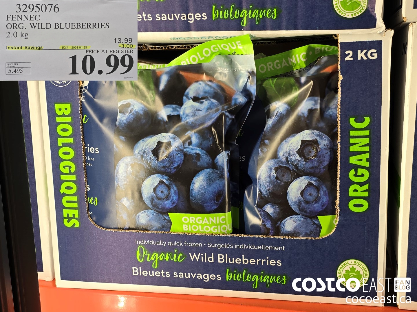 3295076 FENNEC ORG. WILD BLUEBERRIES 2.0 kg ($3.00 INSTANT SAVINGS EXPIRES ON 2024-04-28) $10.99
