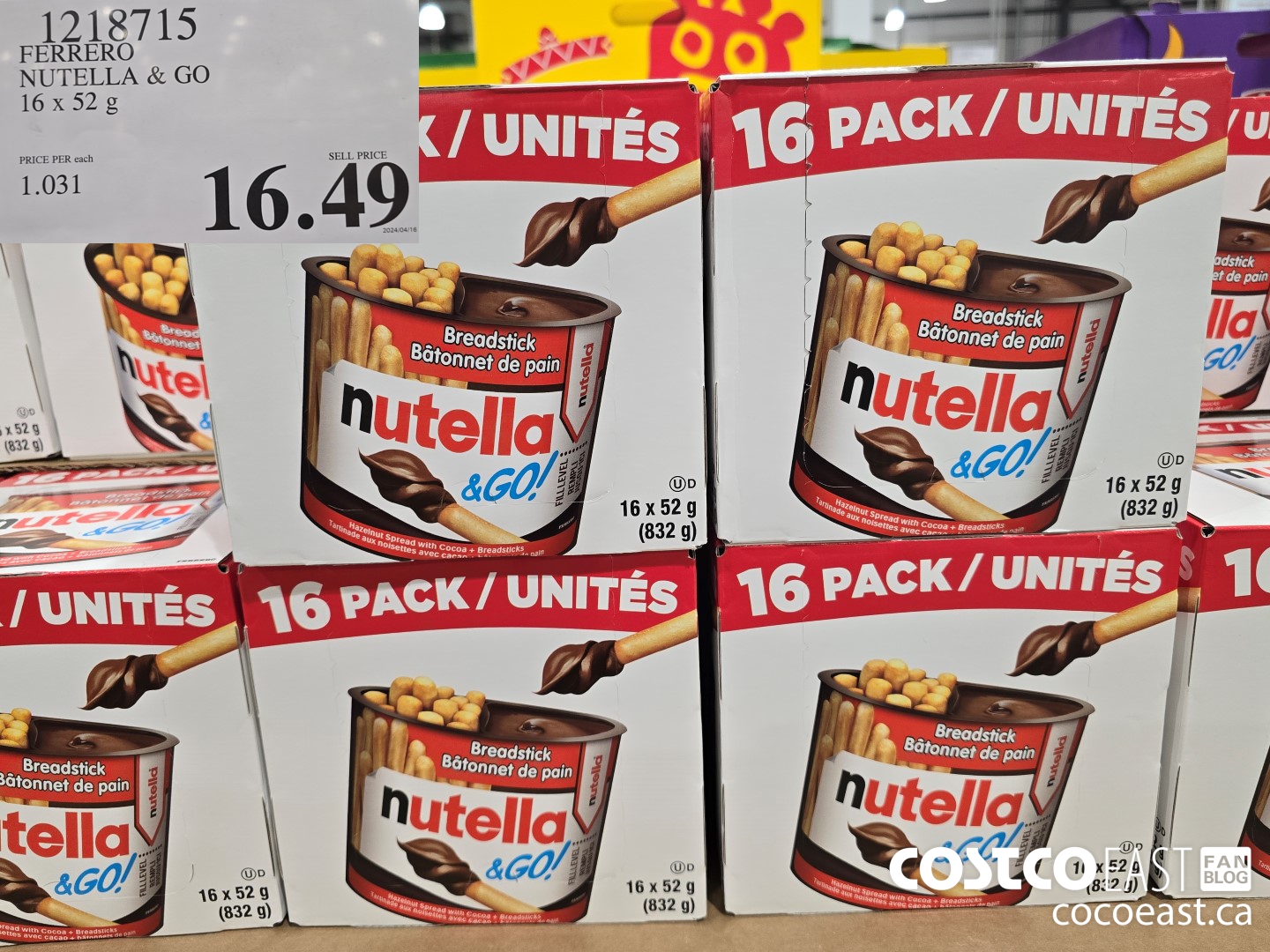 1218715 FERRERO NUTELLA & GO 16 x 52 G $16.49