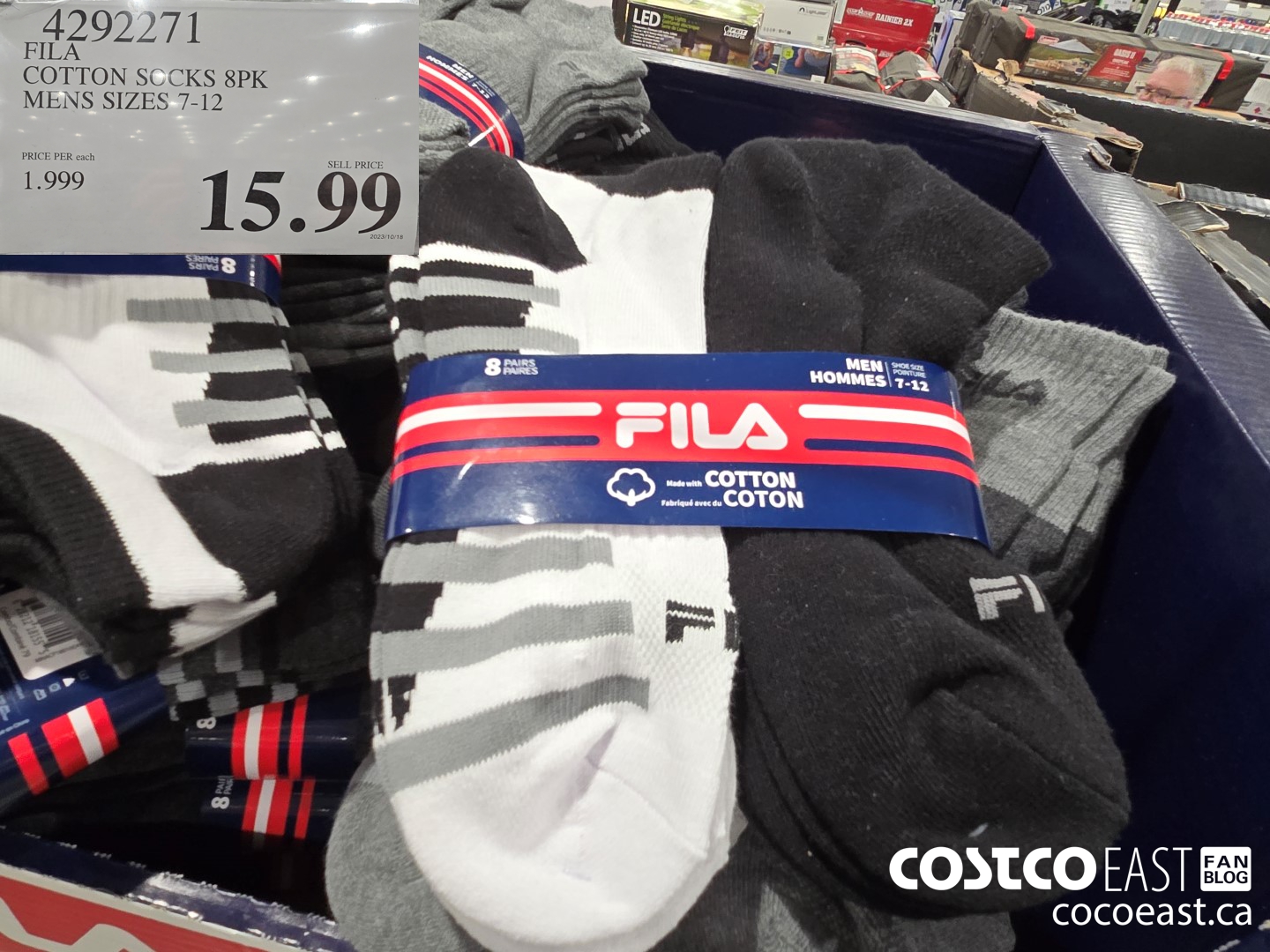 4292271 FILA COTTON SOCK 8PK MENS SIZES 7-12 $15.99