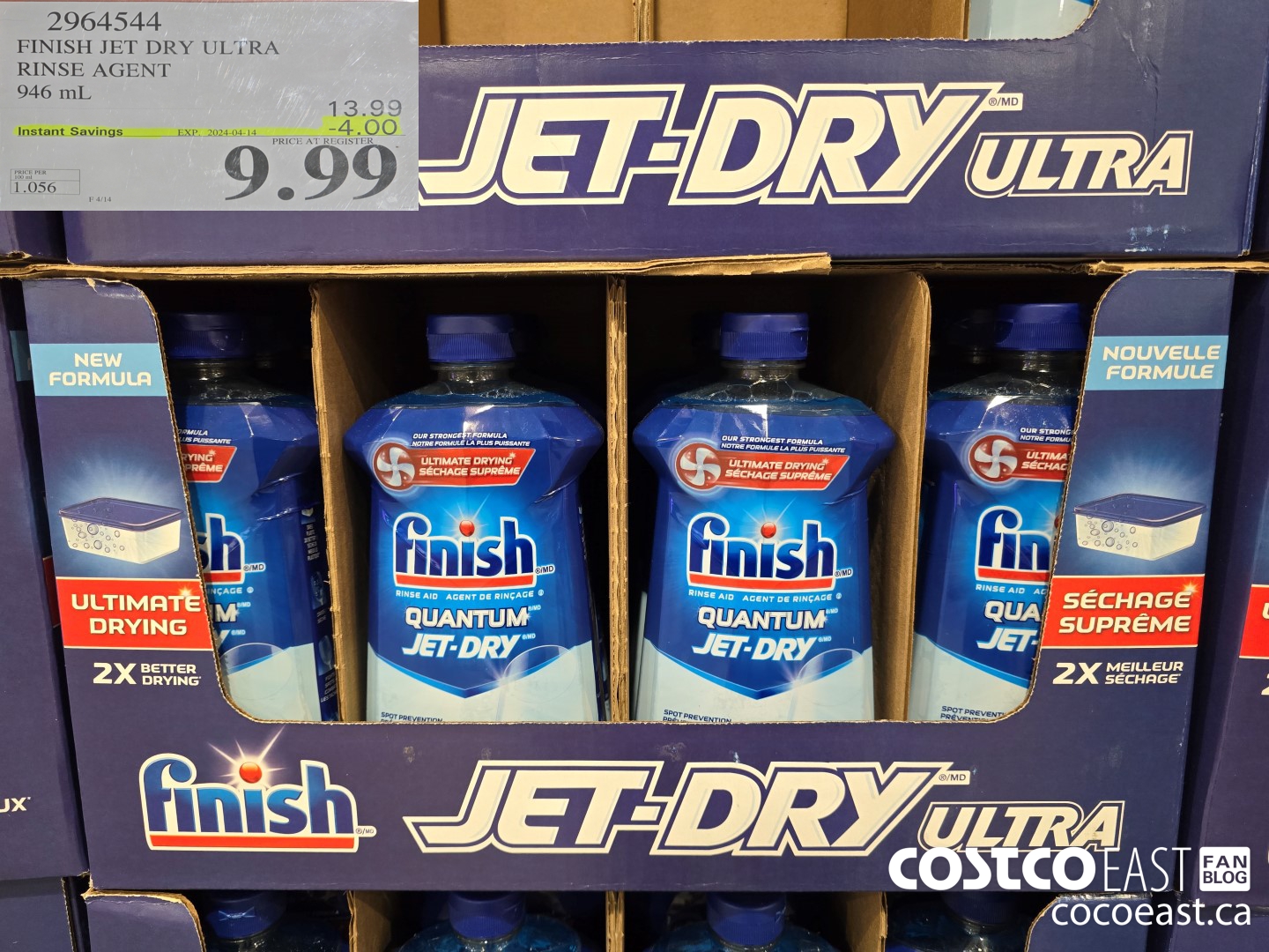 2964544 FINISH JET DRY ULTRA RINSE AGENT 946 ml ($4.00 INSTANT SAVINGS EXPIRES ON 2024-04-14) $9.99