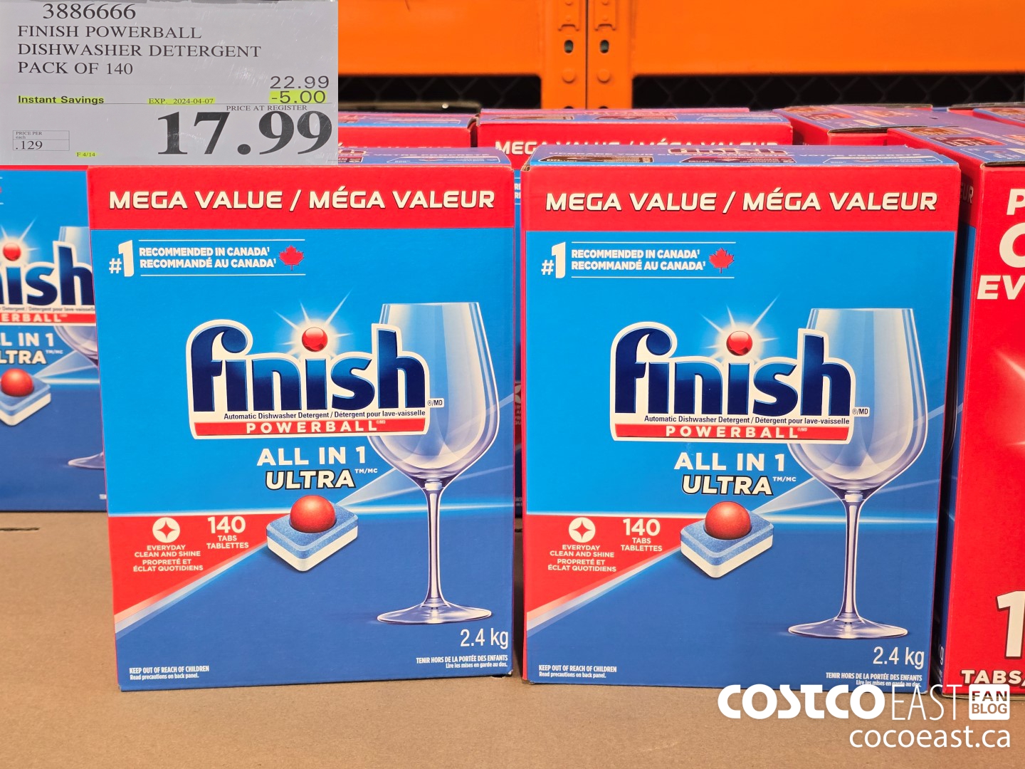 33886666 FINISH POWERBALL DISHWASHER DETERGENT 140 tabs ($5.00 INSTANT SAVINGS EXPIRES ON 2024-04-07) $17.99