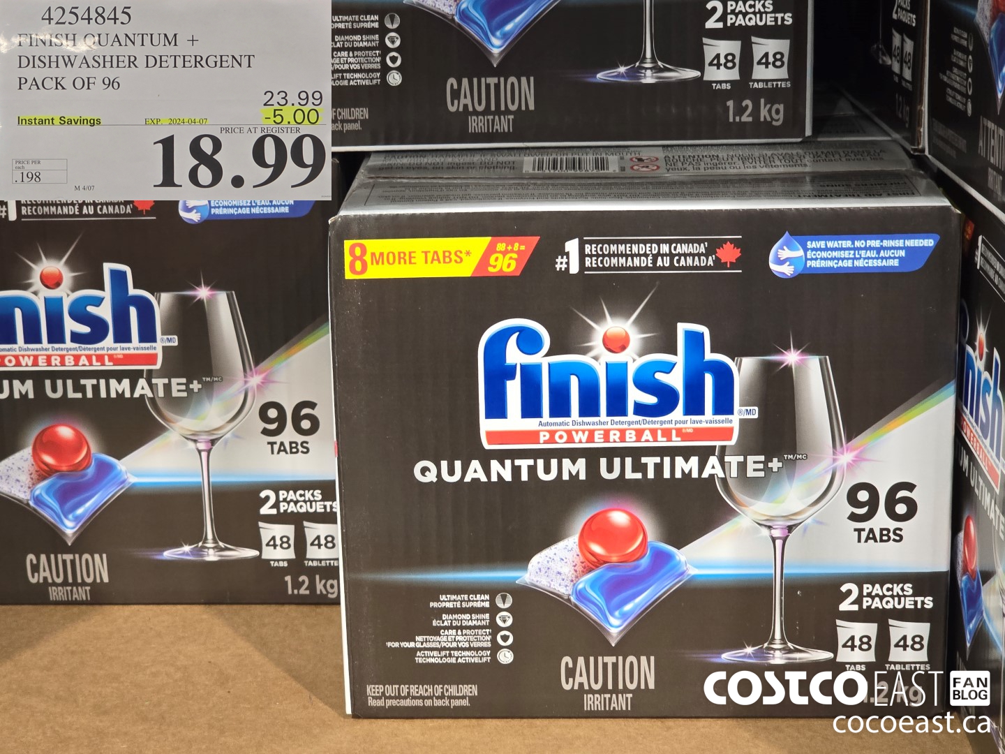 4254845 FINISH QUANTUM + DISHWASHER DETERGENT PACK OF 96 ($5.00 INSTANT SAVINGS EXPIRES ON 2024-04-07) $18.99