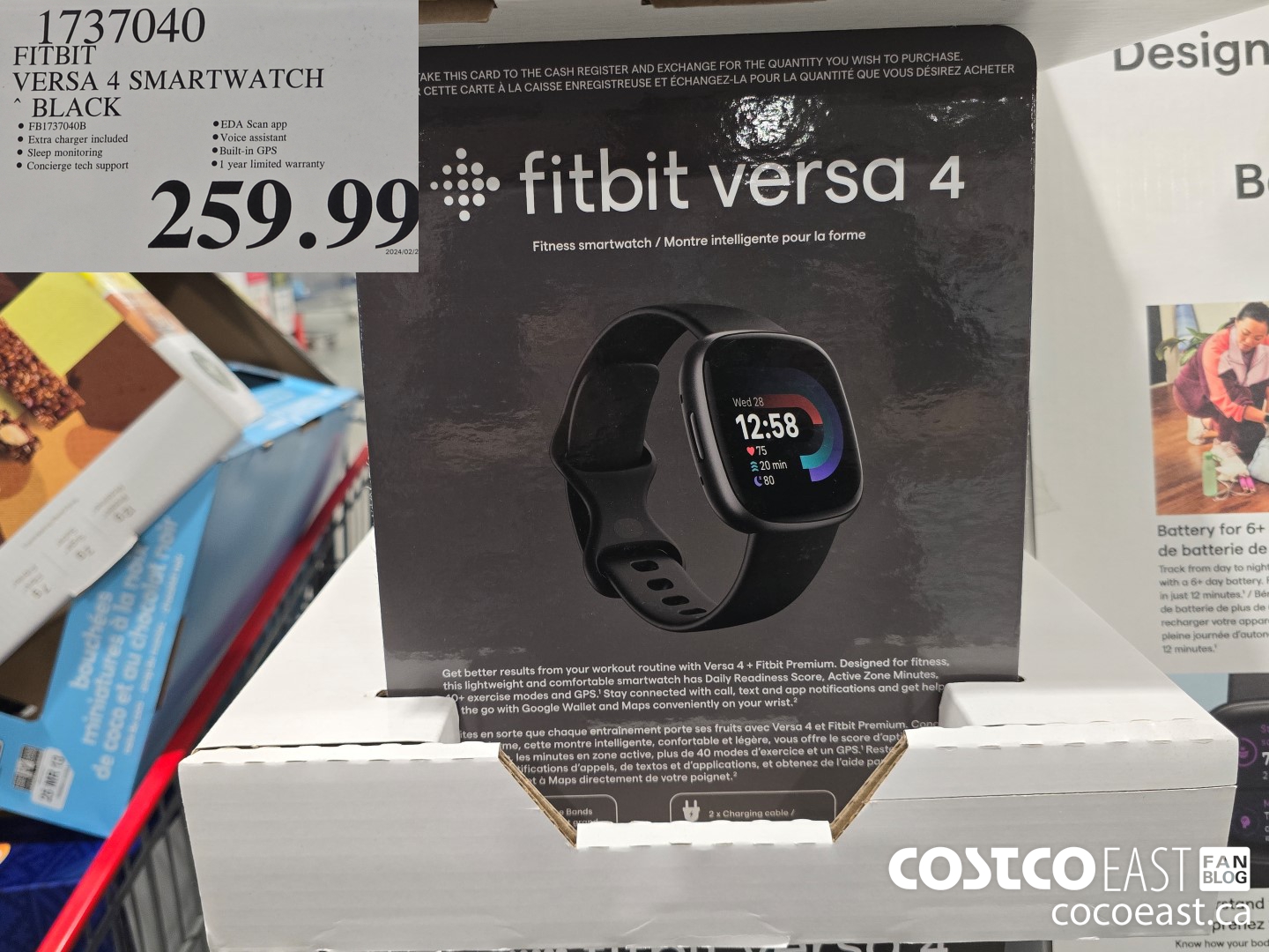 1737040 FITBIT VERSA 4 SMARTWATCH BLACK $259.99