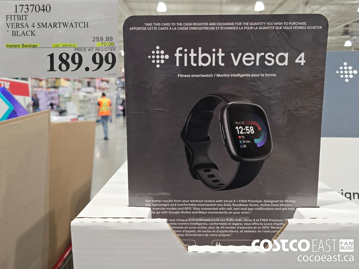 1737040 FITBIT VERSA 4 SMARTWATCH BLACK ($70.00 INSTANT SAVINGS EXPIRES ON 2024-05-12) $189.99