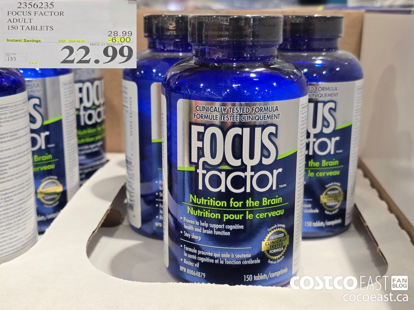 2356235 FOCUS FACTOR ADULT 150 TABLETS ($6.00 INSTANT SAVINGS EXPIRES ON 2024-04-07) $22.99