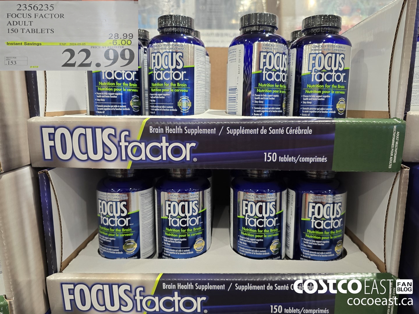 2356235 FOCUS FACTOR ADULT 150 TABLETS ($6.00 INSTANT SAVINGS EXPIRES ON 2024-05-05) $22.99