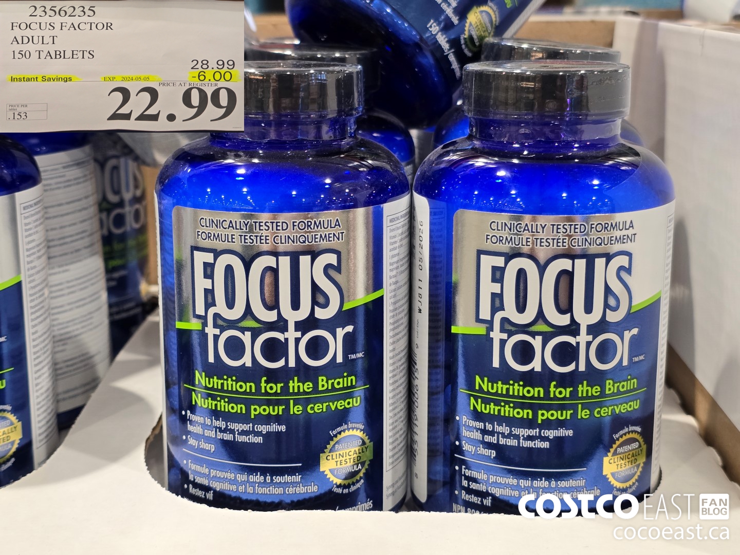 2356235 FOCUS FACTOR ADULT 150 TABLETS ($6.00 INSTANT SAVINGS EXPIRES ON 2024-05-05) $22.99