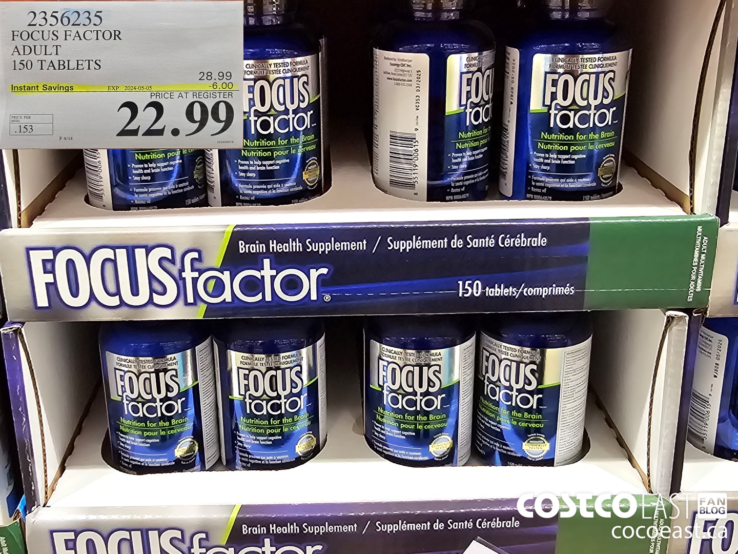 2356235 FOCUS FACTOR ADULT 150 TABLETS ($6.00 INSTANT SAVINGS EXPIRES ON 2024-05-05) $22.99
