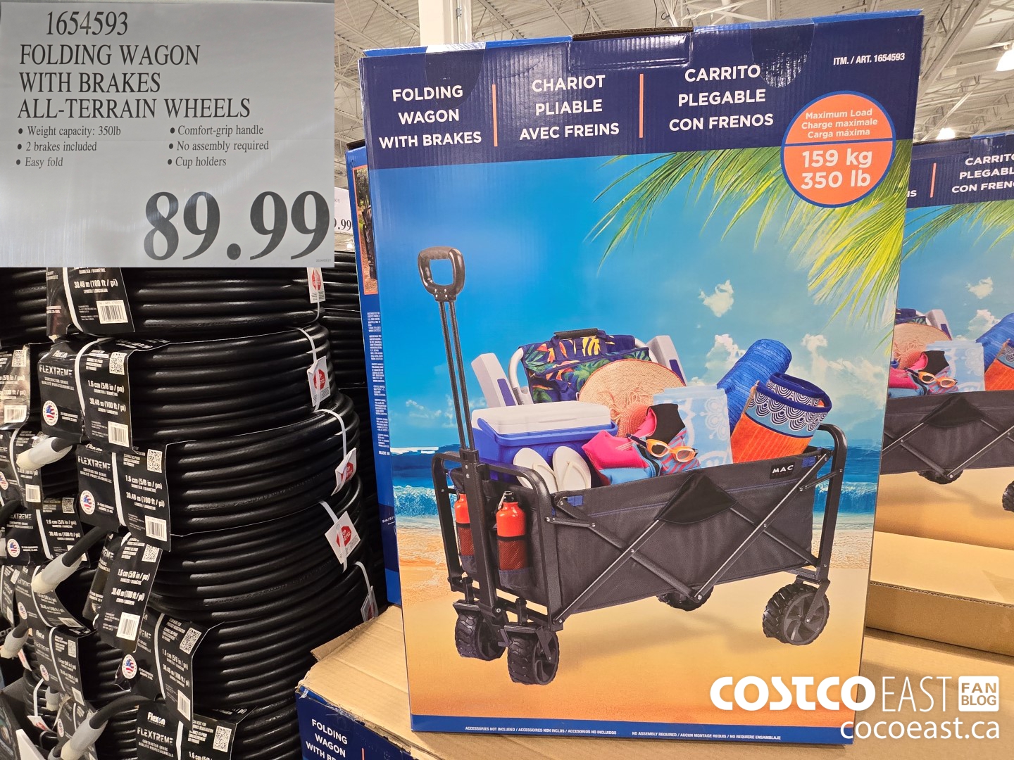 1654593 FOLDING WAGON WITH BRAKES ALL-TERRAIN WHEELS $89.99