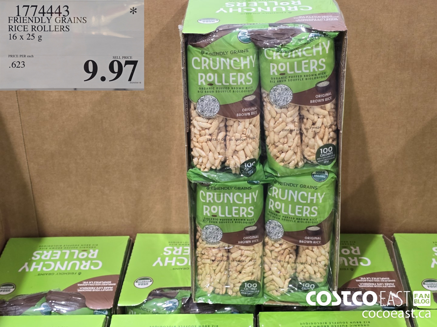 1774443 FRIENDLY GRAINS RICE ROLLERS 16 x 25 G $9.97