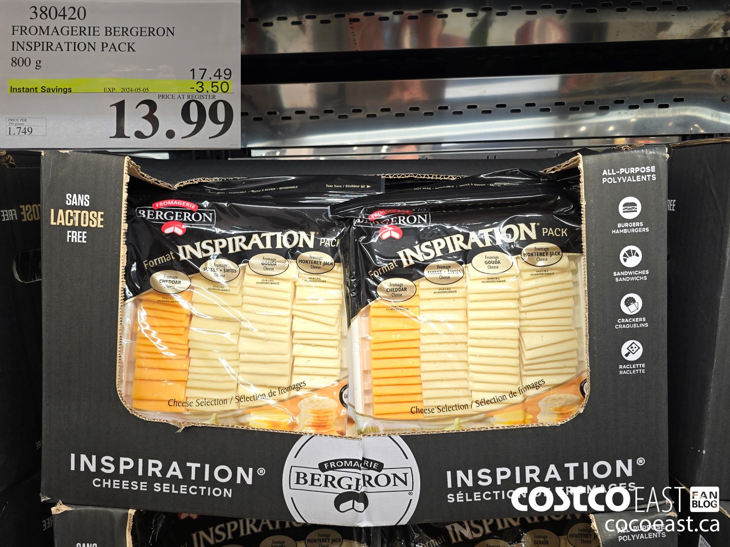 380420 FROMAGERIE BERGERON INSPIRATION PACK 800 G ($3.50 INSTANT SAVINGS EXPIRES ON 2024-05-05) $13.99