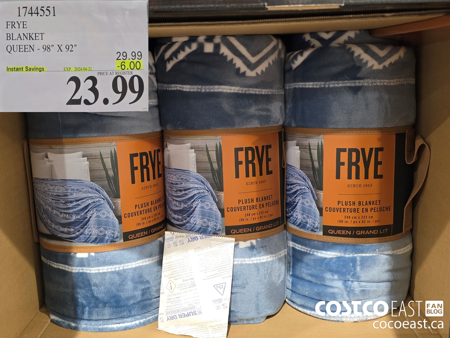 1744551 FRYE BLANKET QUEEN - 98