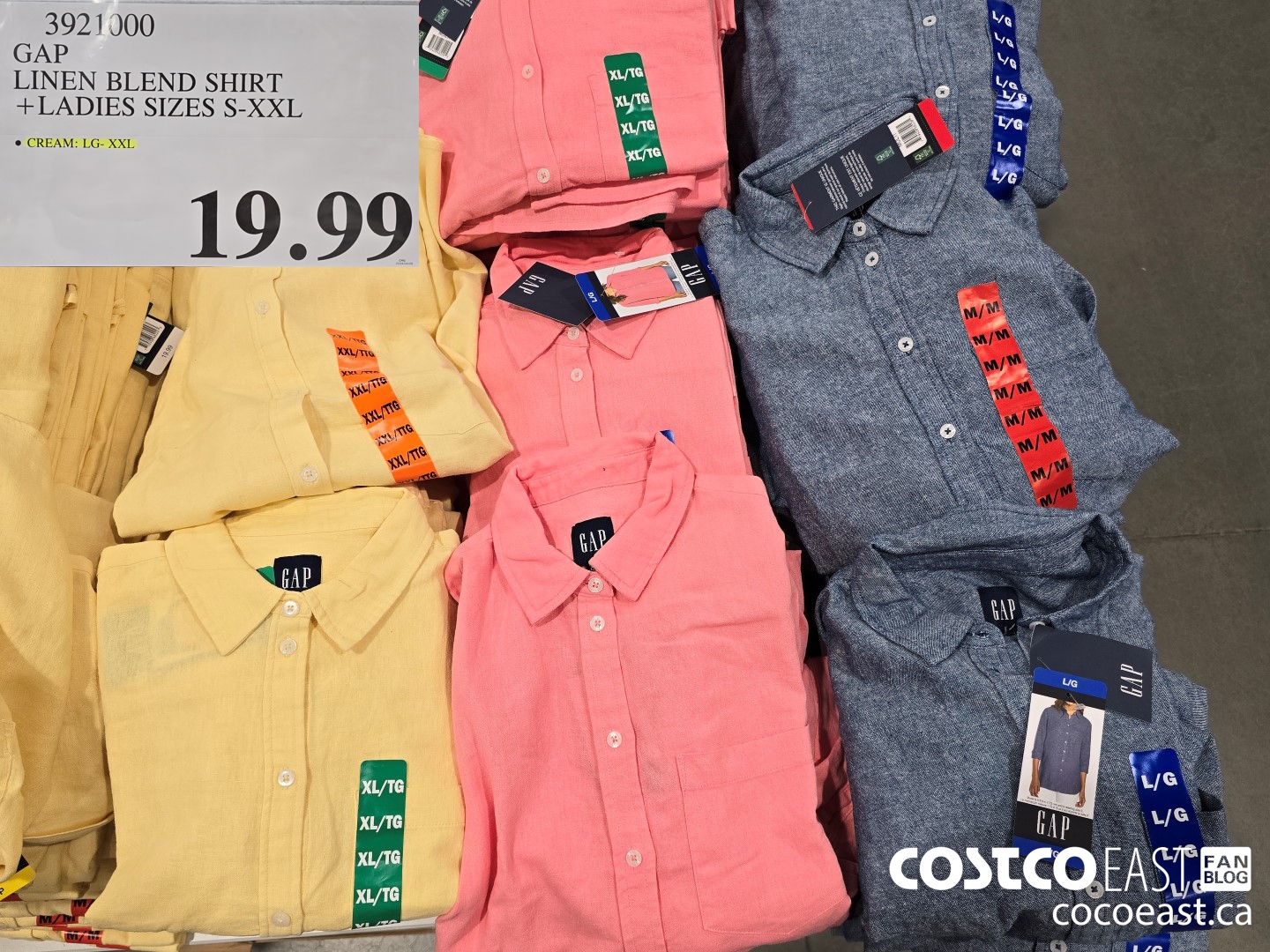 3921000 GAP LINEN BLEND SHIRT +LADIES SIZES S-XXL $19.99