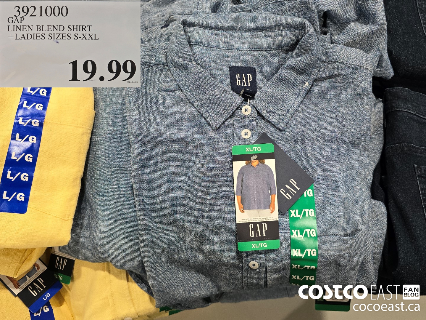 3921000 GAP LINEN BLEND SHIRT +LADIES SIZES S-XXL $19.99