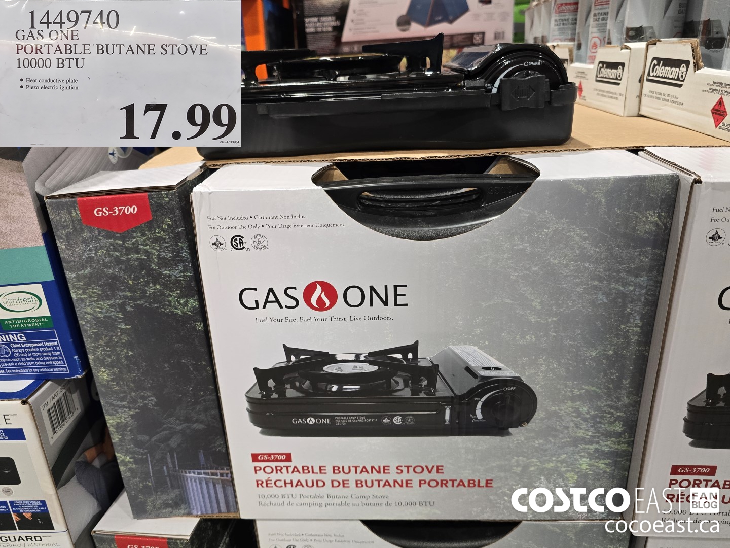 1449740 GAS ONE PORTABLE BUTANE STOVE 10000 BTU $17.99