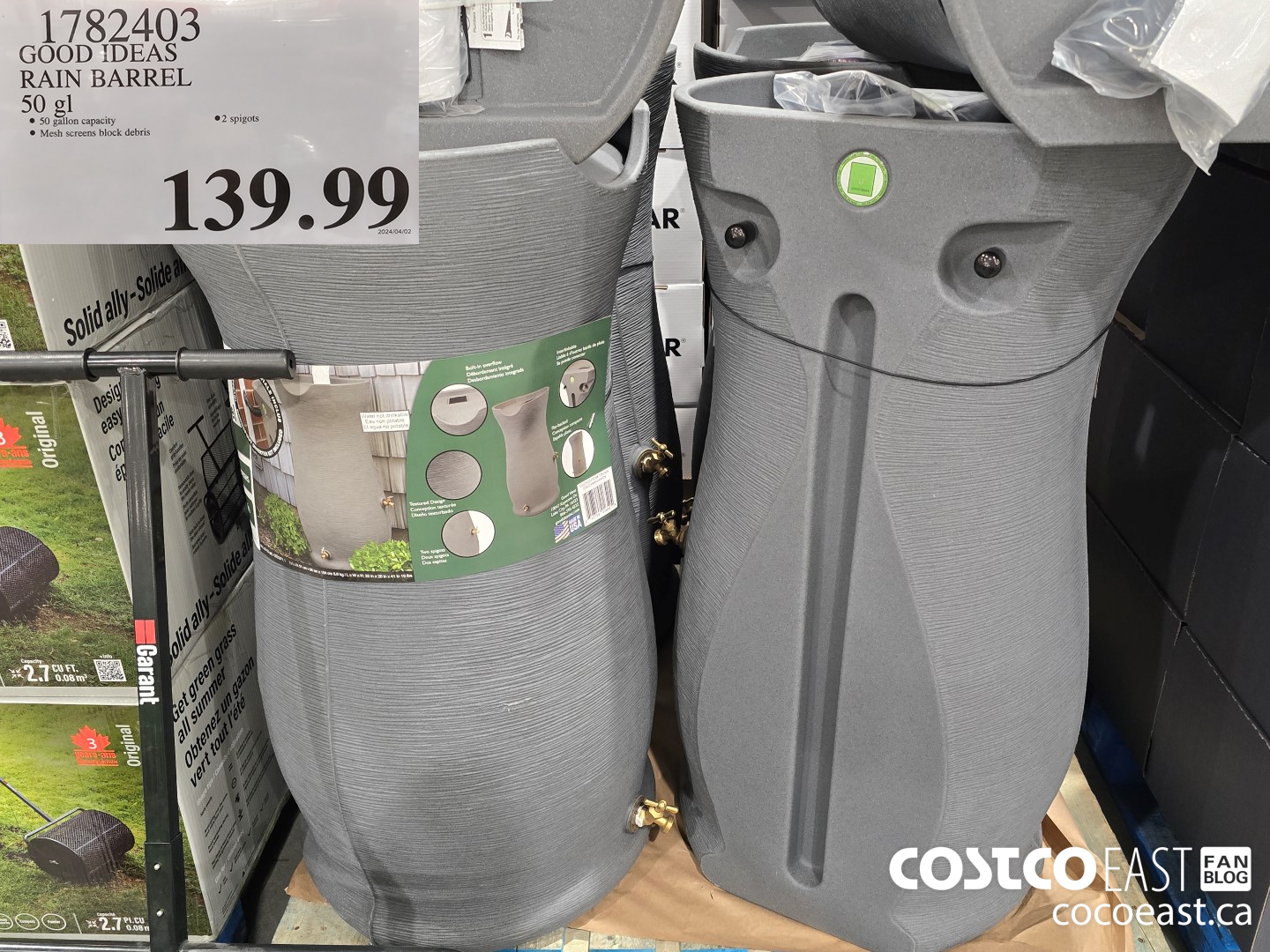 1782403 GOOD IDEAS RAIN BARREL 50 GL $139.99