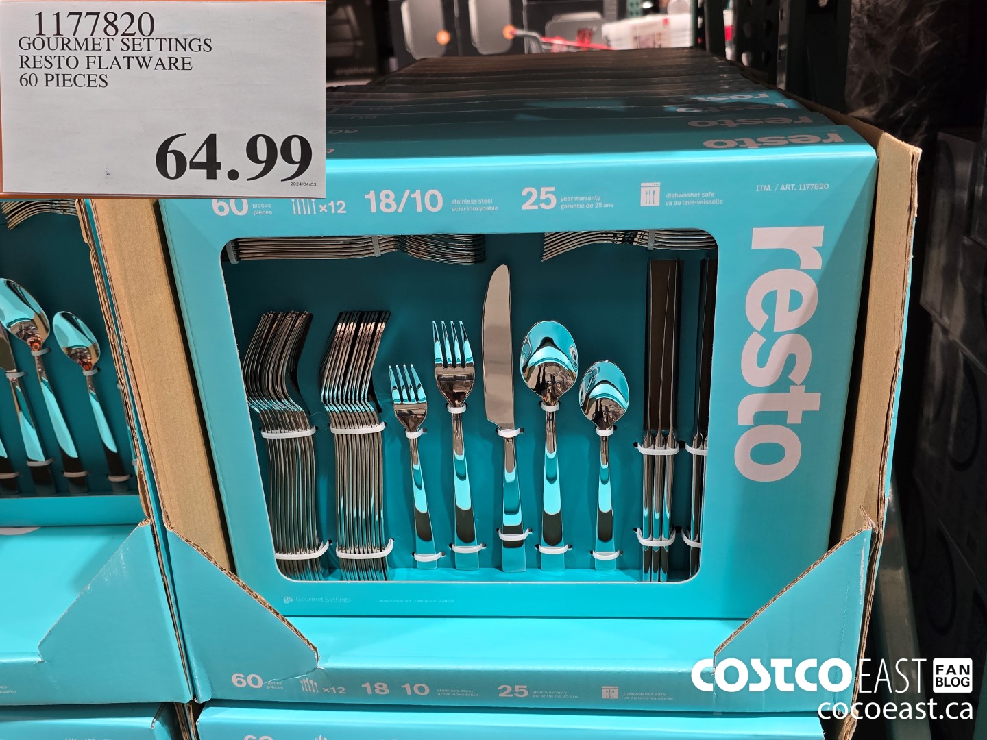 1177820 GOURMET SETTINGS RESTO FLATWARE 60 PIECES $64.99