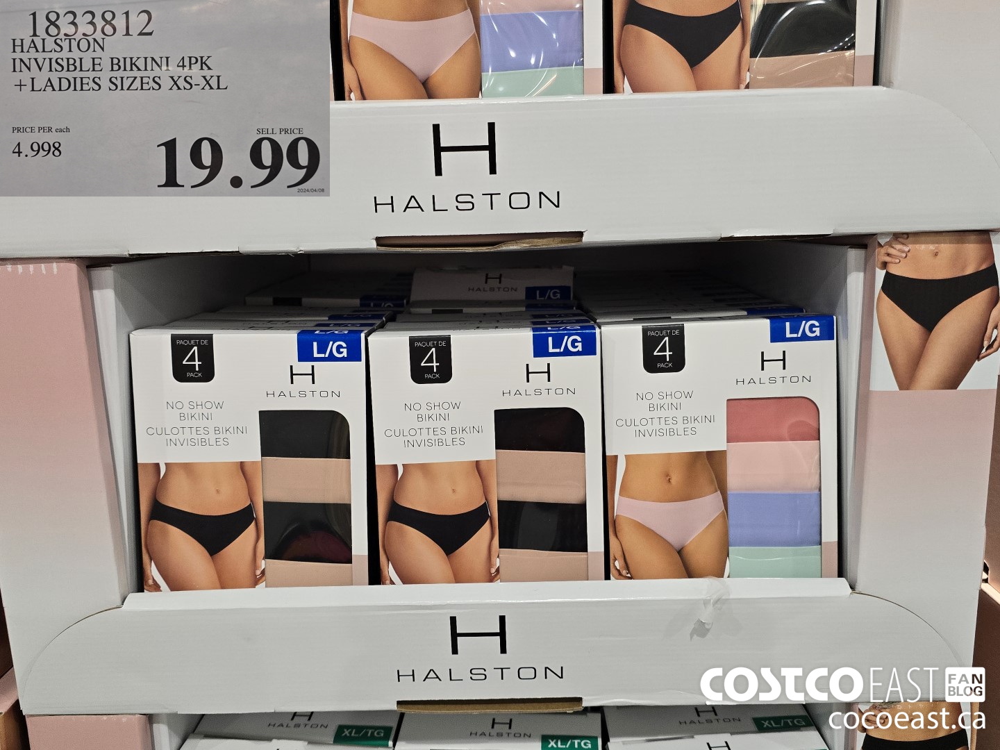1833812 HALSTON INVISBLE BIKINI! 4PK +LADIES SIZES XS-XL $19.99