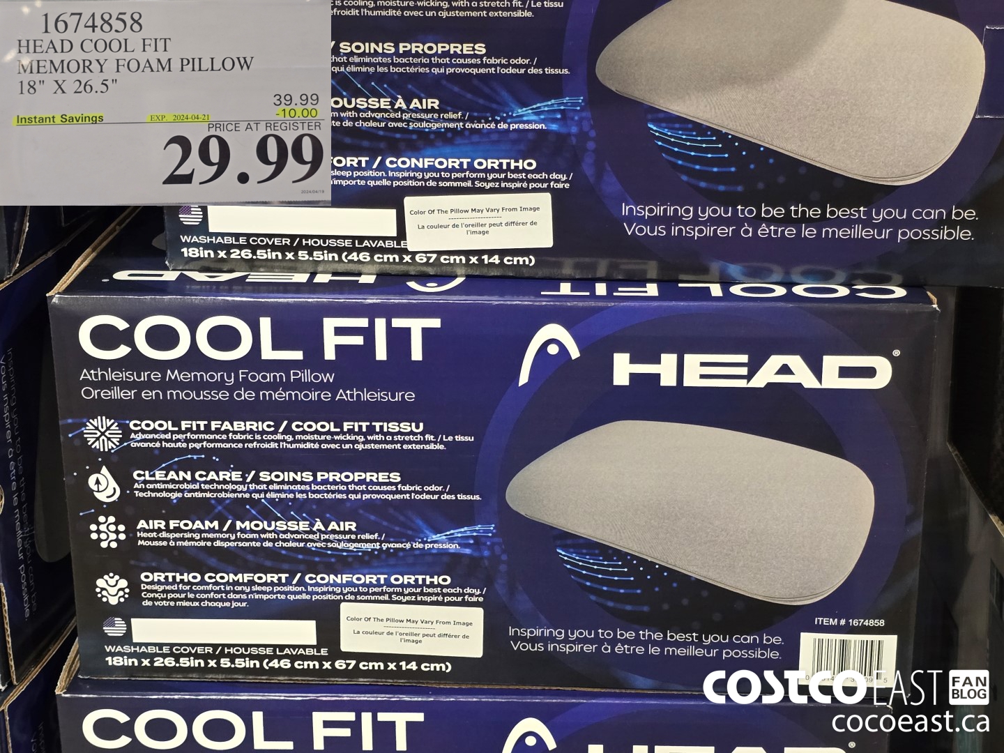 1674858 HEAD COOL FIT MEMORY FOAM PILLOW 18