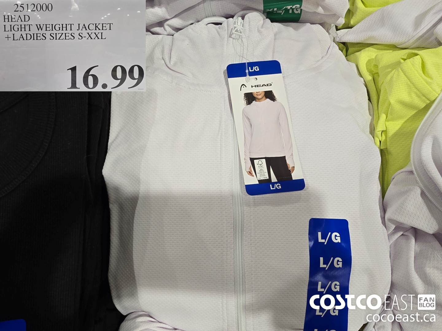 2512000 HEAD LIGHT WEIGHT JACKET + LADIES SIZES S-XXL $16.99