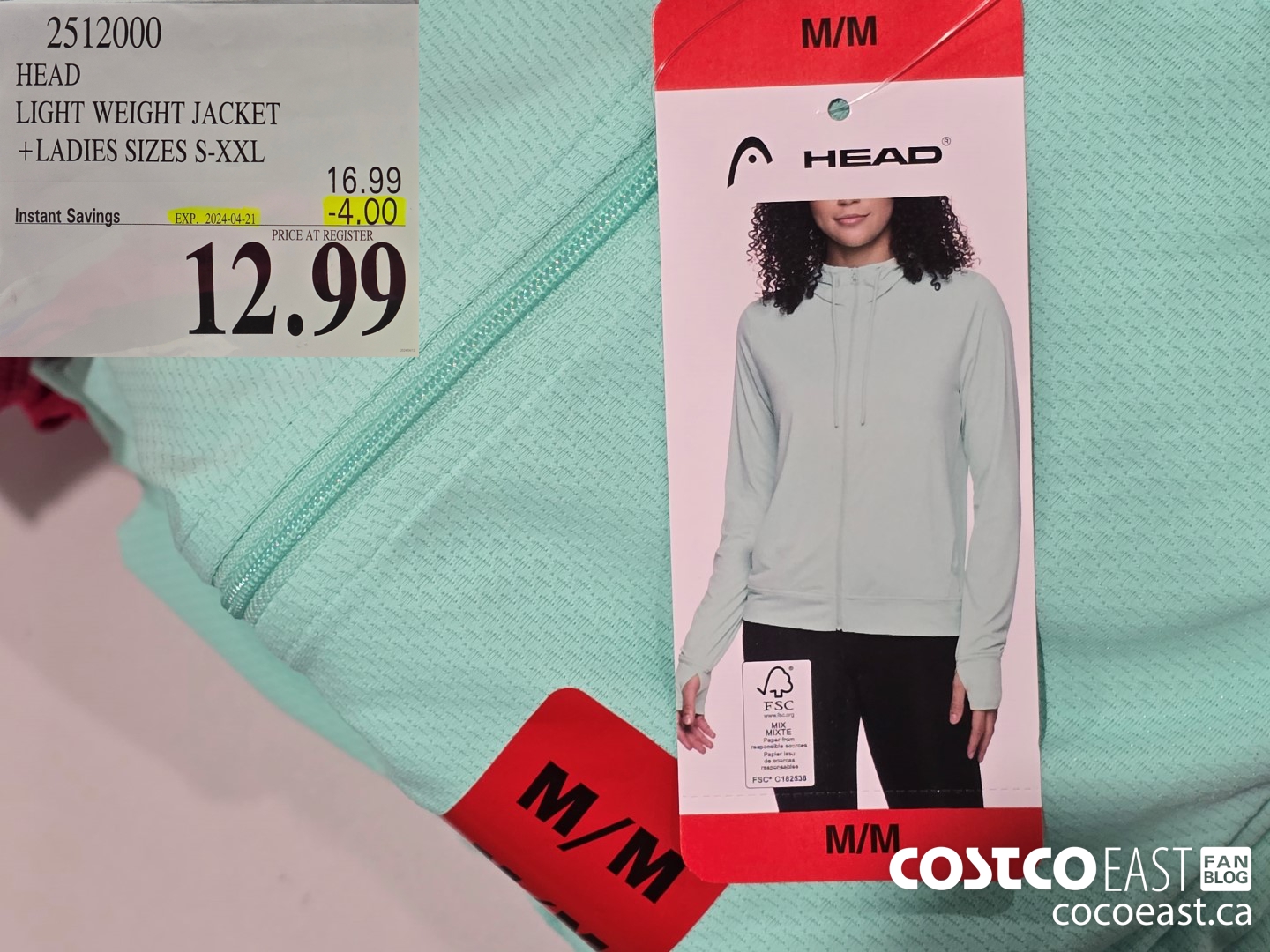 2512000 HEAD LIGHT WEIGHT JACKET + LADIES SIZES S-XXL ($4.00 INSTANT SAVINGS EXPIRES ON 2024-04-21) $12.99