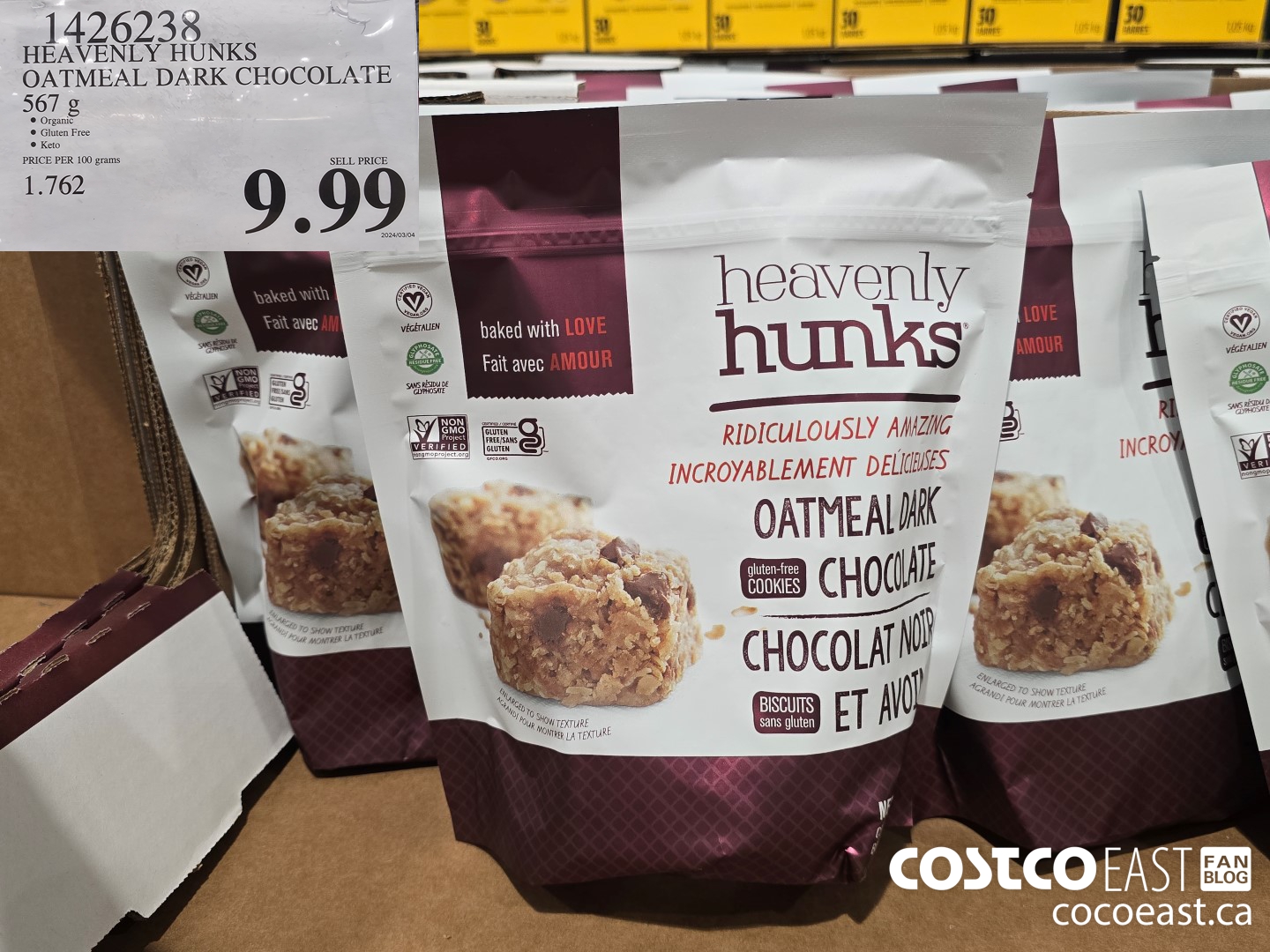 1426238 HEAVENLY HUNKS OATMEAL DARK CHOCOLATE 567 g $9.99
