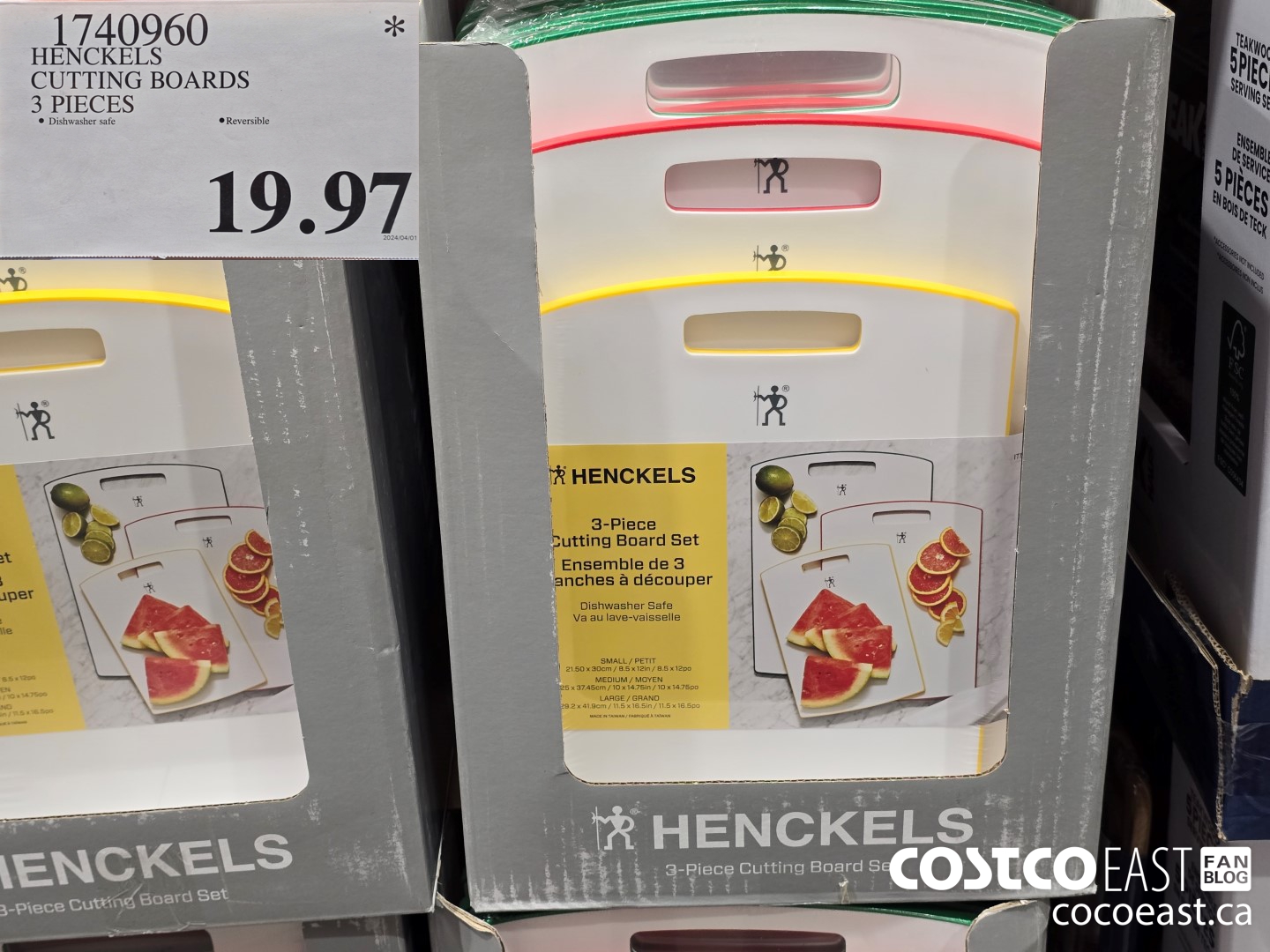 1740960 HENCKELS CUTTING BOARDS 3 PIECES $19.97