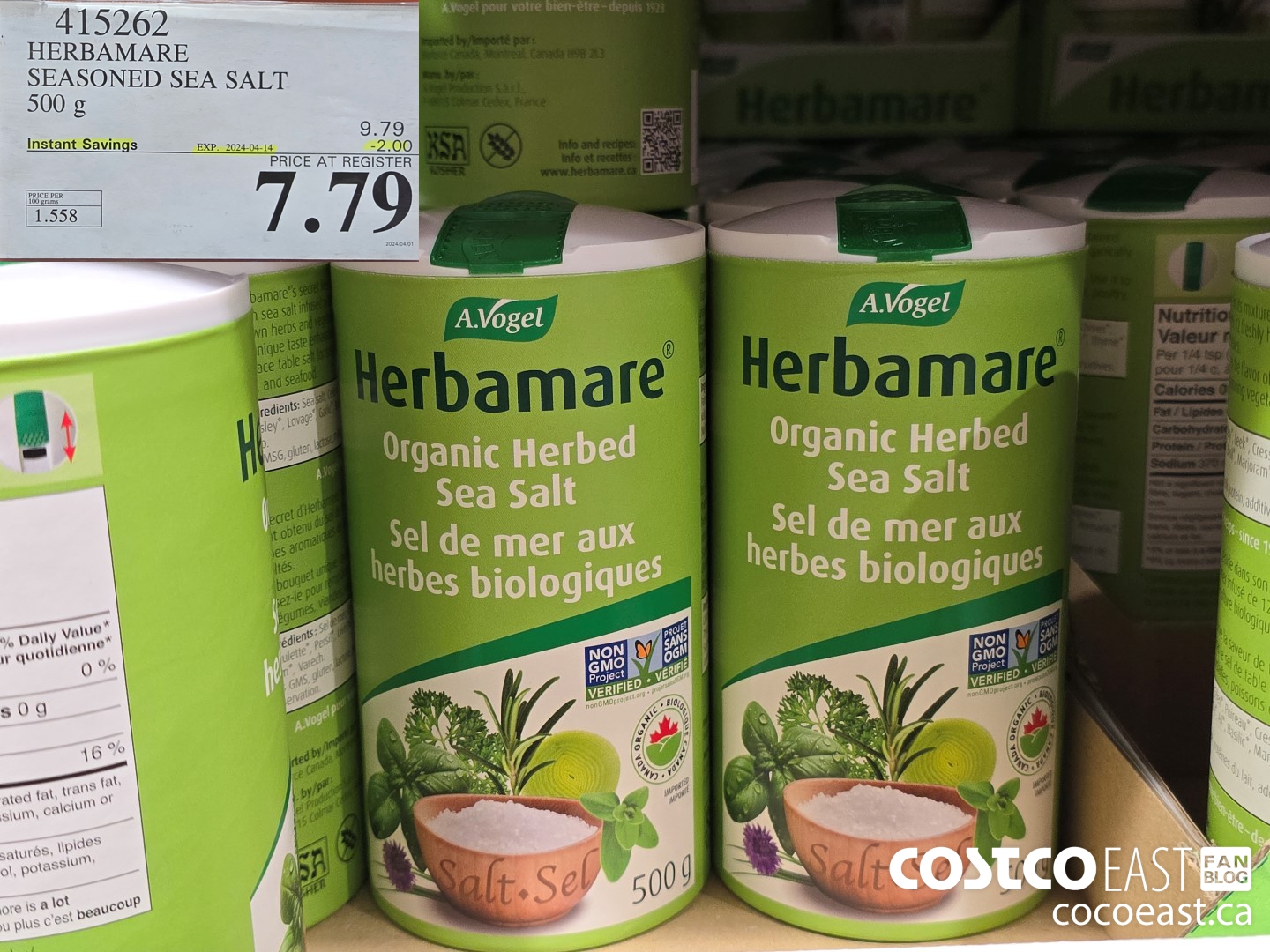 415262 HERBAMARE SEASONED SEA SALT 500 G ($2.00 INSTANT SAVINGS EXPIRES ON 2024-04-14) $7.79