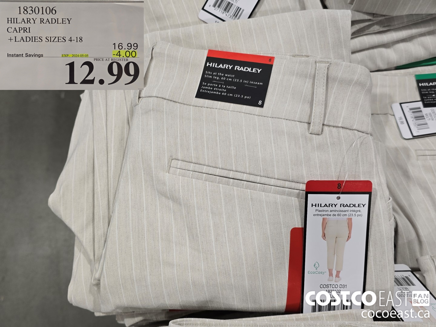 1830106 HILARY RADLEY CAPRI +LADIES SIZES 4-18 ($4.00 INSTANT SAVINGS EXPIRES ON 2024-05-05) $12.99