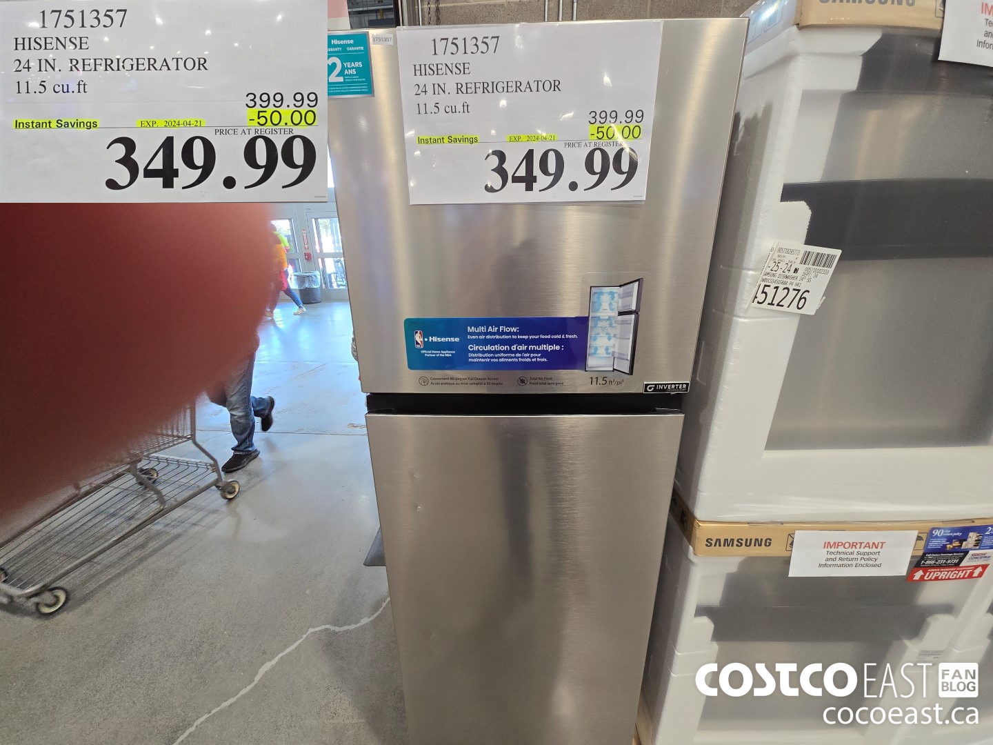 1751357 HISENSE 24 IN. REFRIGERATOR 11.5 cu.ft ($50.00 INSTANT SAVINGS EXPIRES ON 2024-04-21) $349.99