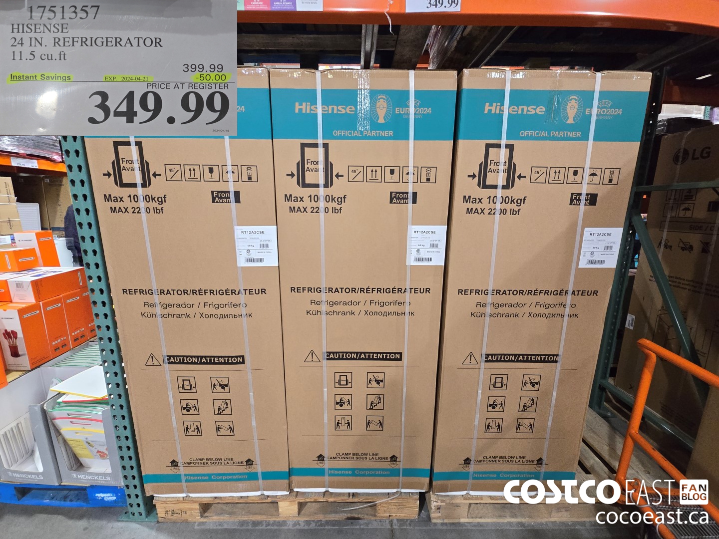 1751357 HISENSE 24 IN. REFRIGERATOR 11.5 cu.ft ($50.00 INSTANT SAVINGS EXPIRES ON 2024-04-21) $349.99