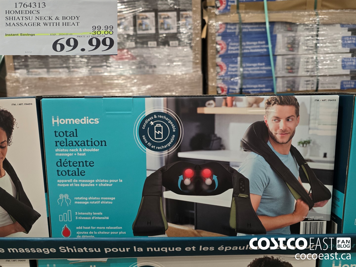 1764313 HOMEDICS SHAITSU NECK & BODY MASSAGER WITH HEAT ($30.00 INSTANT SAVINGS EXPIRES ON 2024-05-05) $69.99