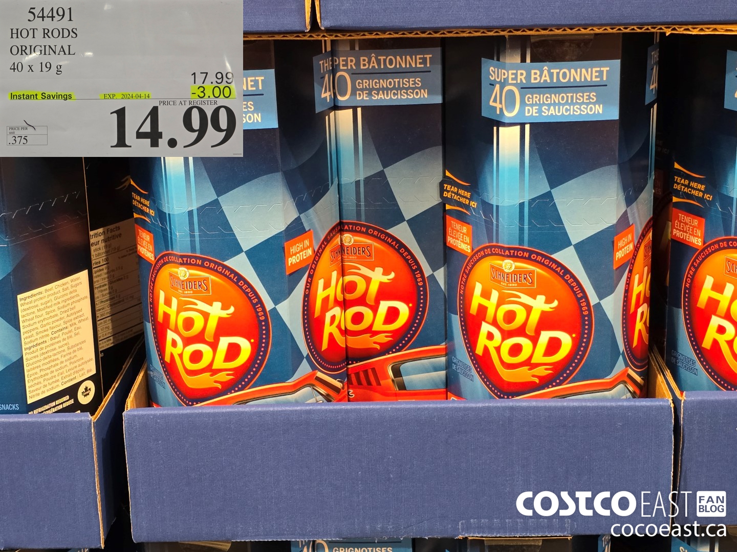 54491 HOT RODS ORIGINAL 40 x 19g ($3.00 INSTANT SAVINGS EXPIRES ON 2024-04-14) $14.99