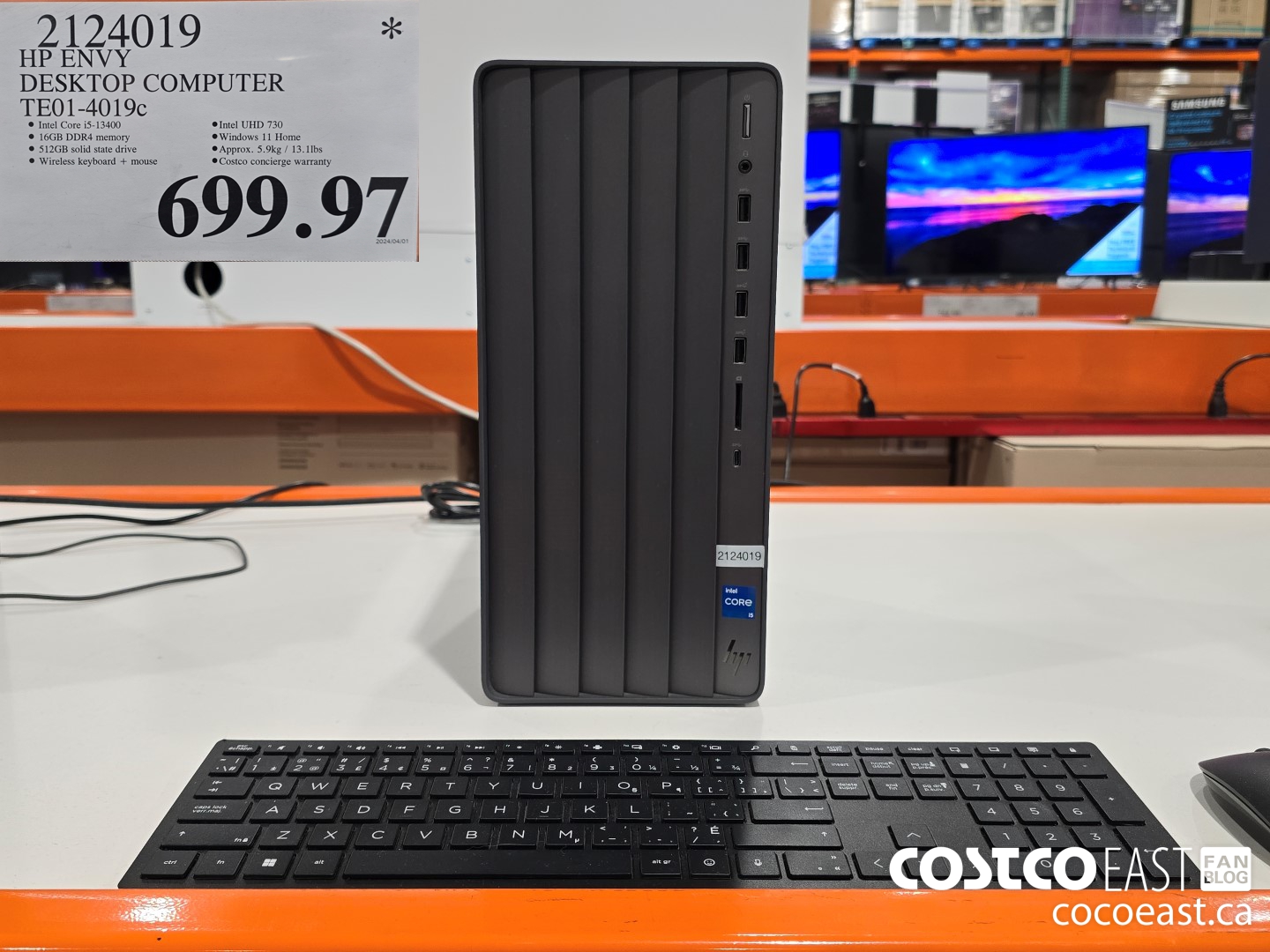 2124019 HP ENVY DESKTOP COMPUTER TE01-4019c $699.97