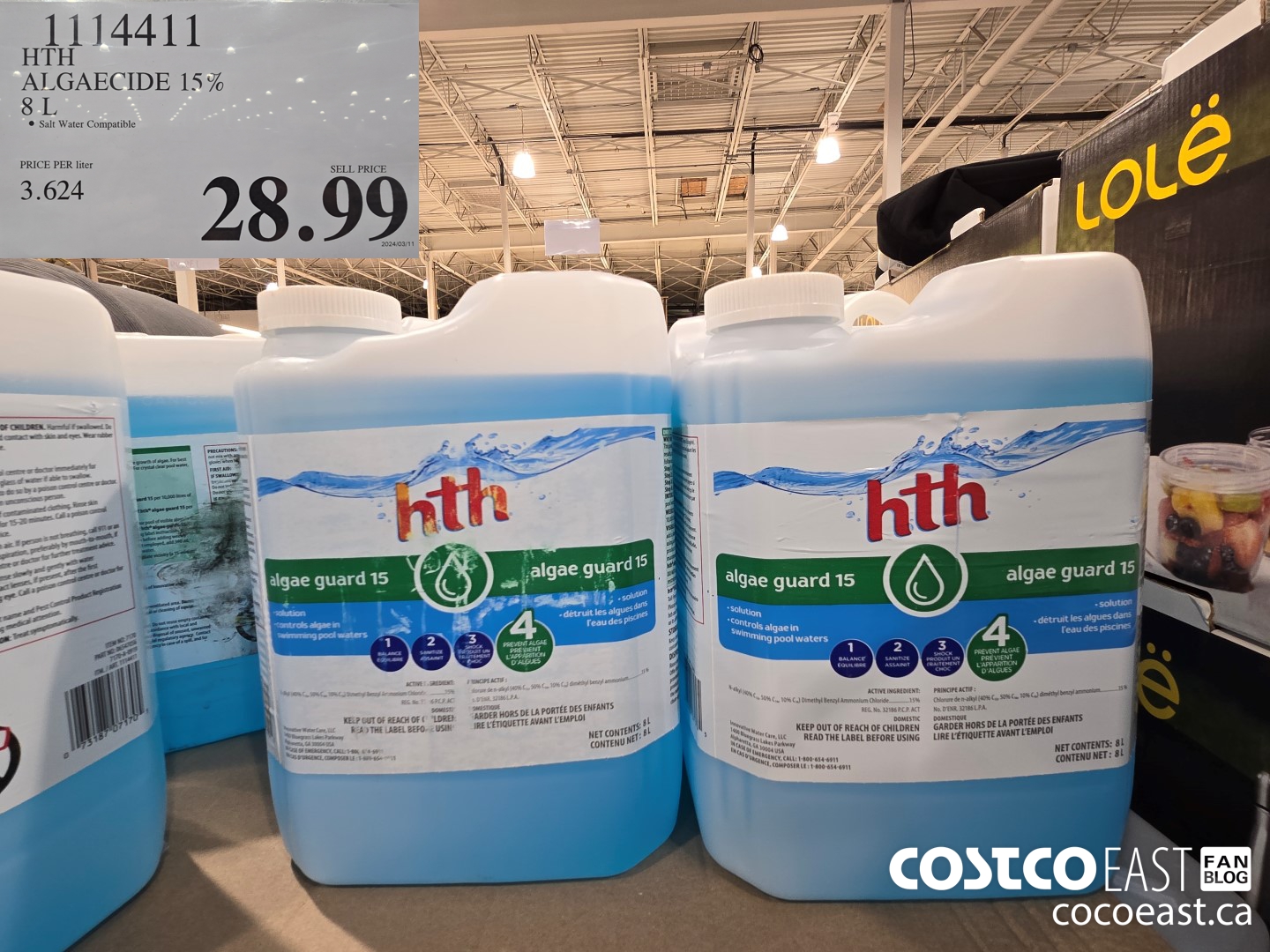 1114411 HTH ALGAECIDE 15 % 8L $28.99
