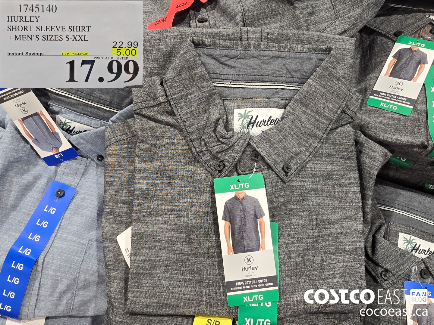 1745140 HURLEY SHORT SLEEVE SHIRT +MEN'S SIZES S-XXL ($5.00 INSTANT SAVINGS EXPIRES ON 2024-05-05) $17.99