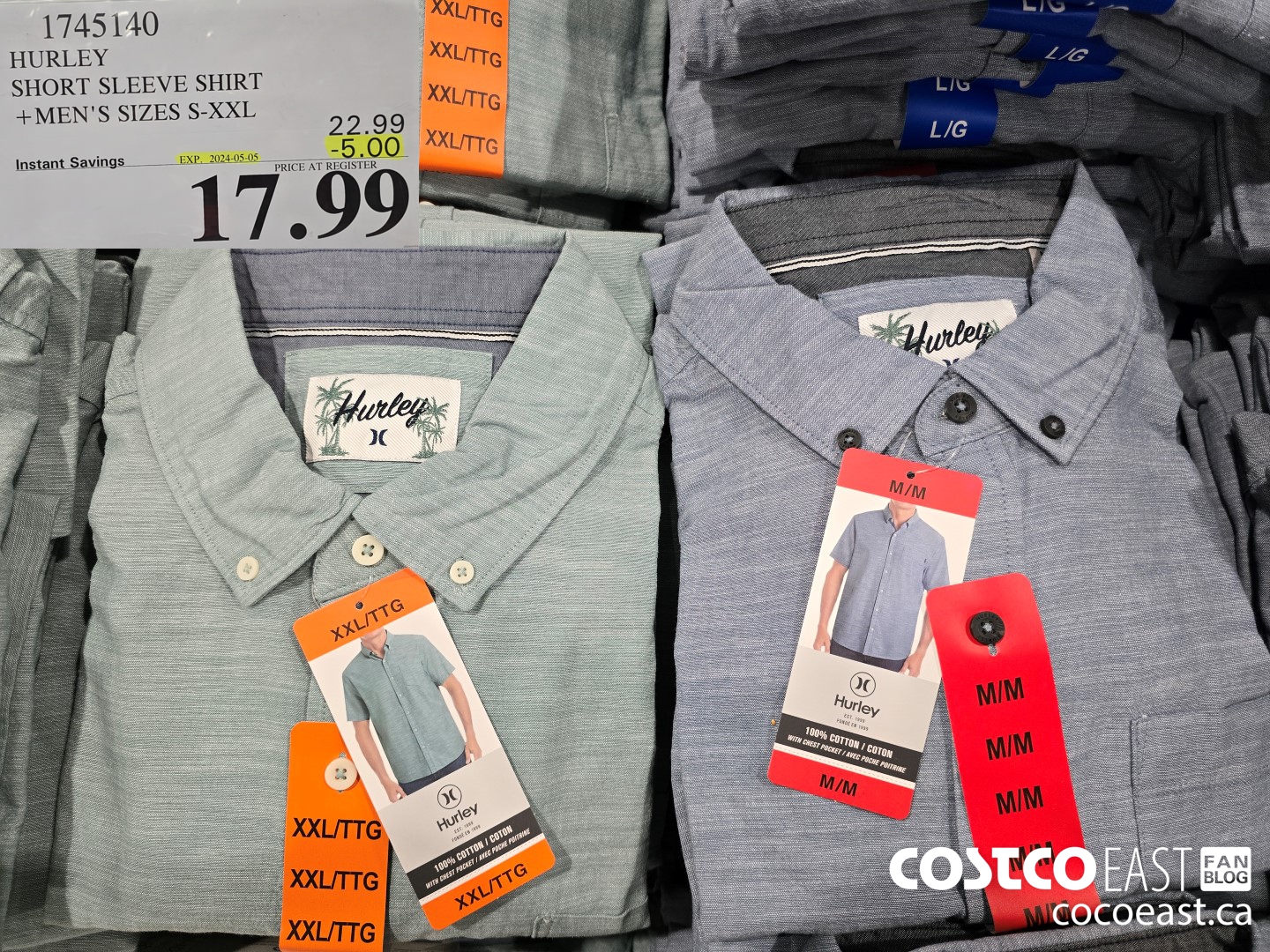 1745140 HURLEY SHORT SLEEVE SHIRT +MEN'S SIZES S-XXL ($5.00 INSTANT SAVINGS EXPIRES ON 2024-05-05) $17.99