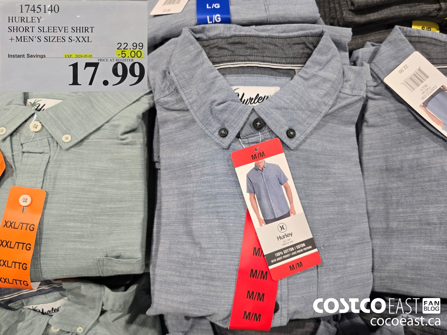 1745140 HURLEY SHORT SLEEVE SHIRT +MEN'S SIZES S-XXL ($5.00 INSTANT SAVINGS EXPIRES ON 2024-05-05) $17.99