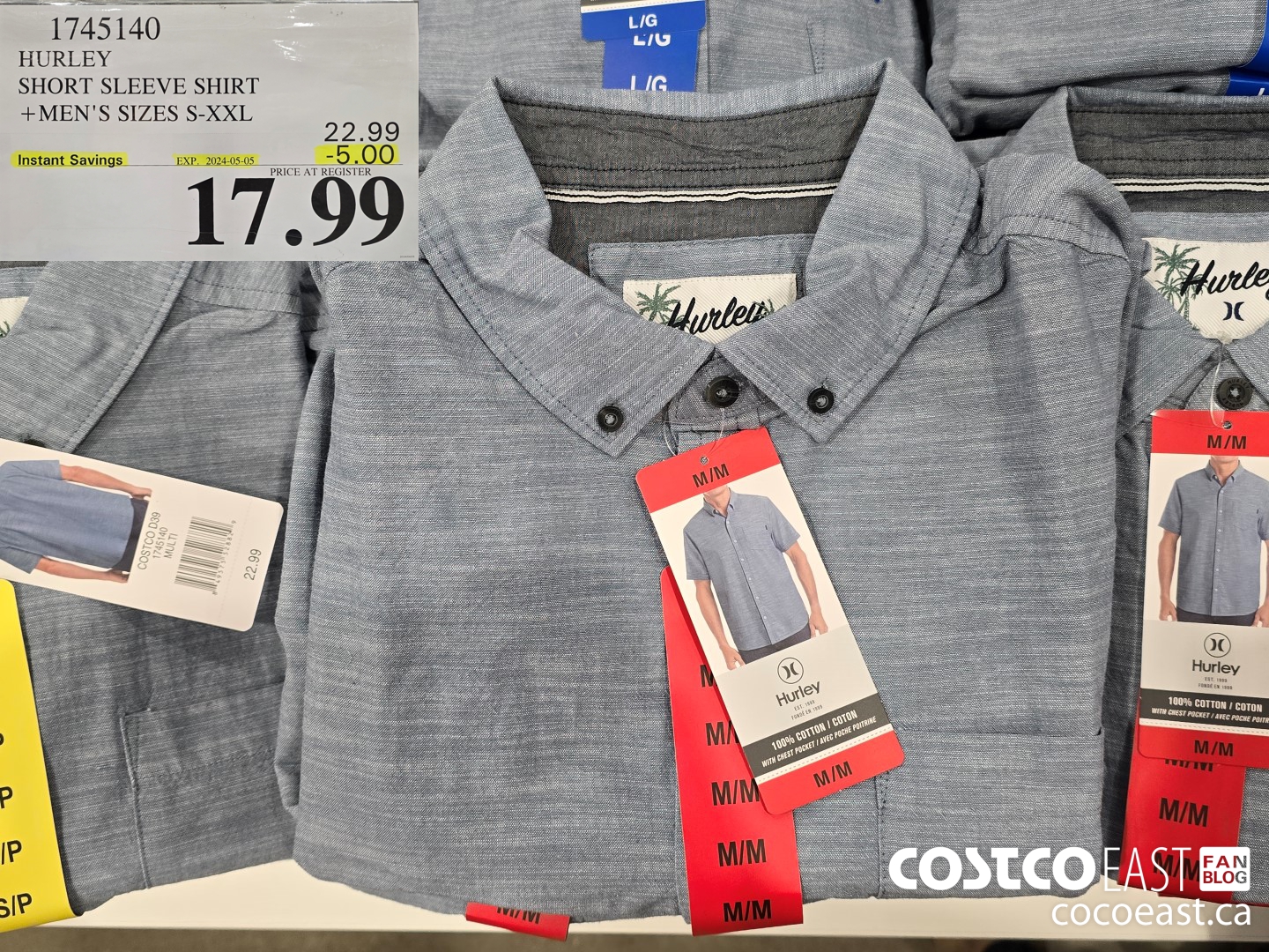 1745140 HURLEY SHORT SLEEVE SHIRT +MEN'S SIZES S-XXL ($5.00 INSTANT SAVINGS EXPIRES ON 2024-05-05) $17.99