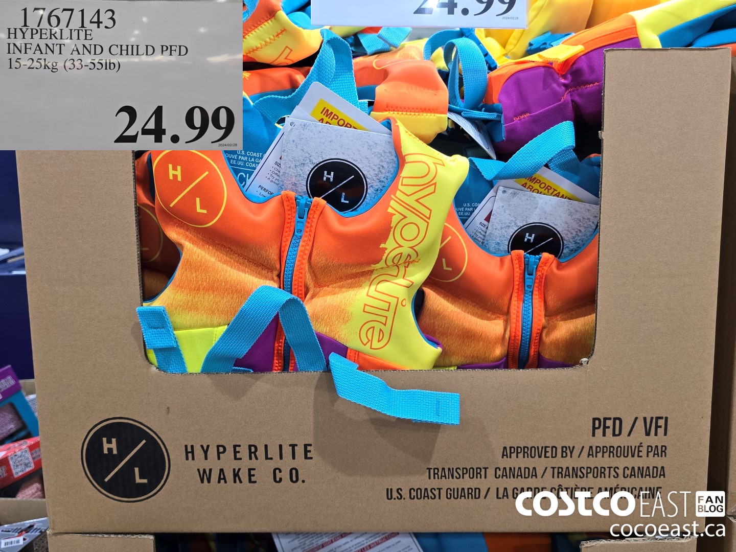 1767143 HYPERLITE INFANT AND CHILD PFD 15-25kg (33-55lb) $24.99