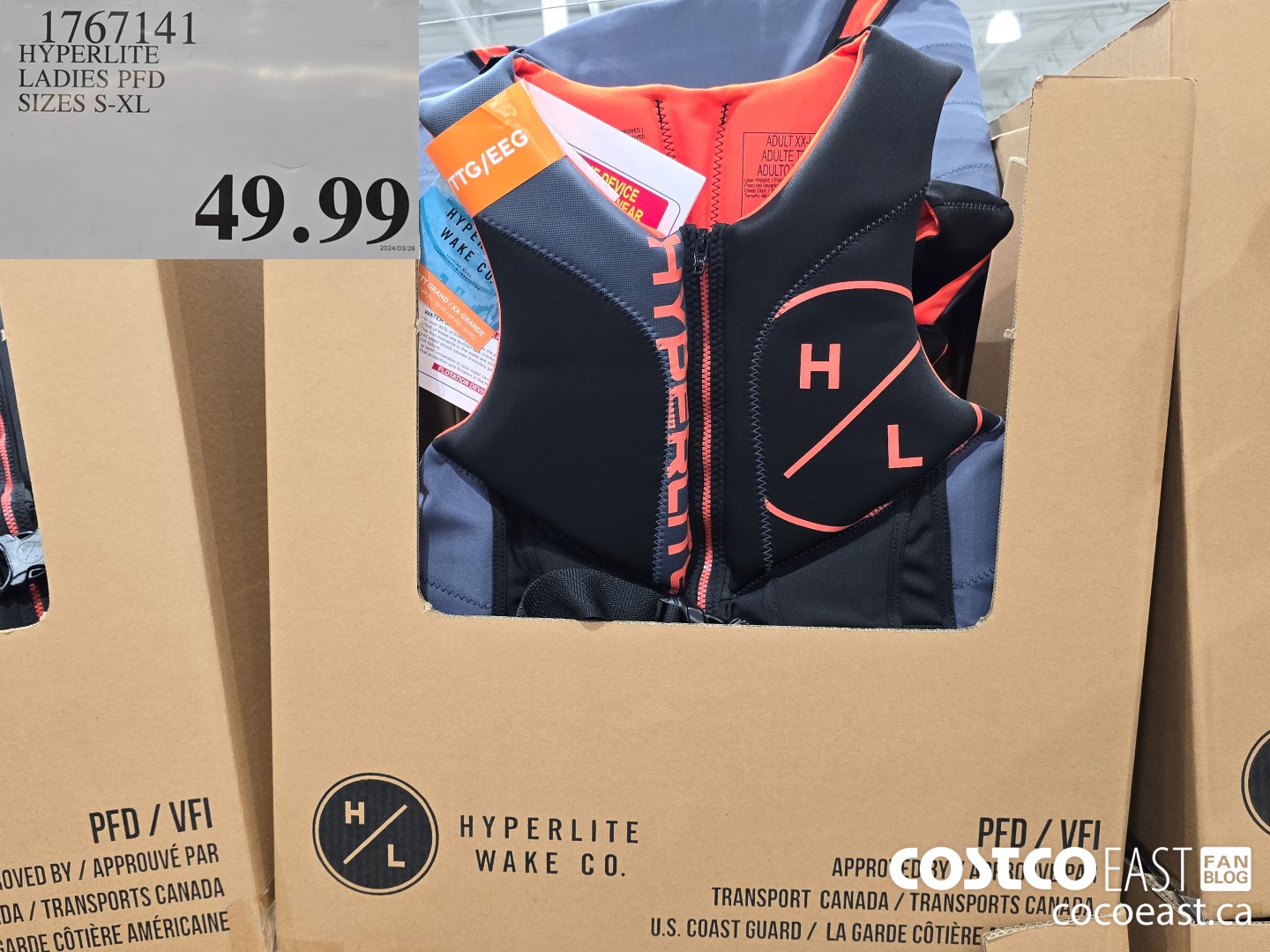 1767141 HYPERLITE LADIES PFD SIZES S-XL $49.99